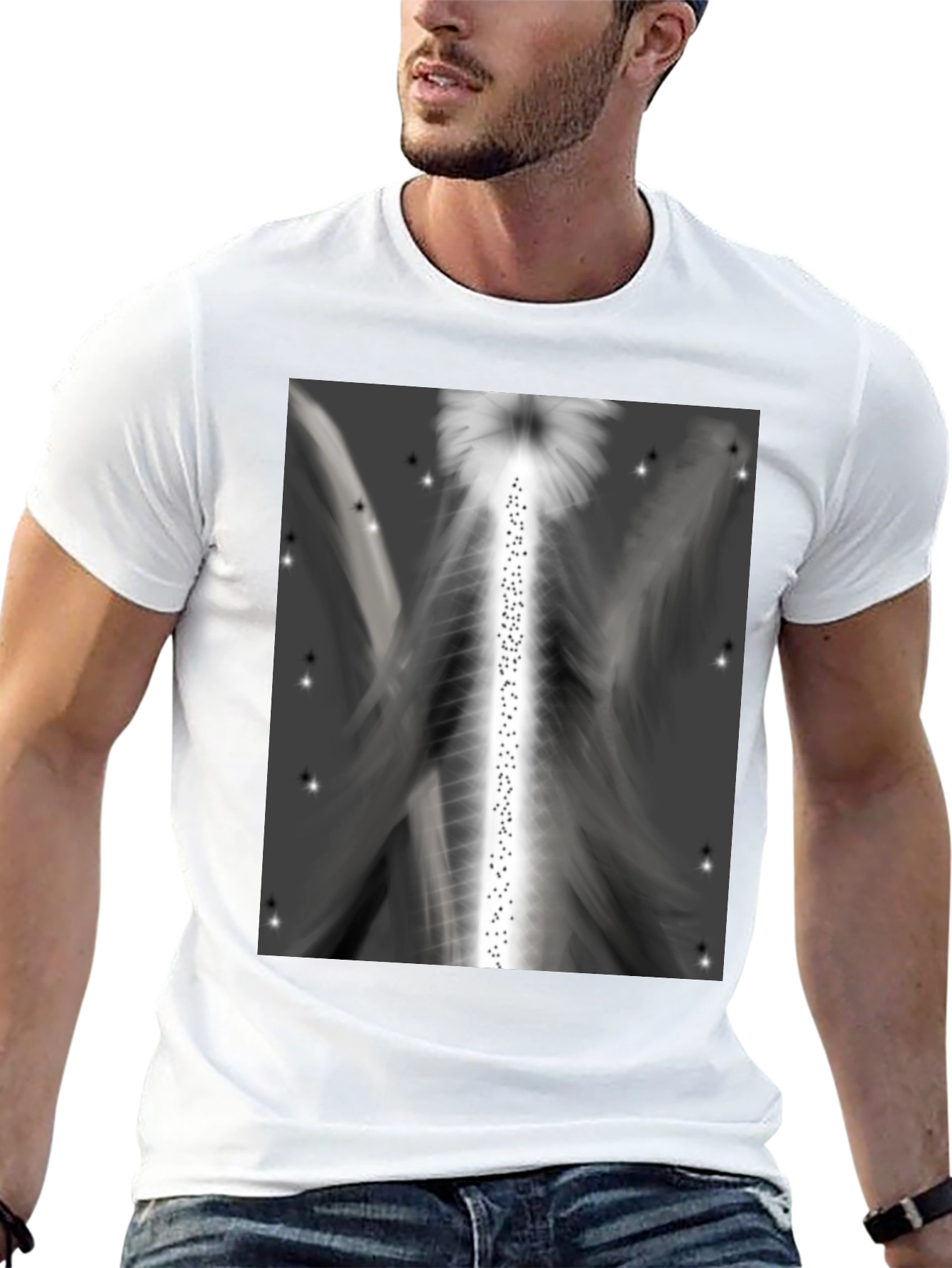 Abstract Angel Wings Graphic T-Shirt