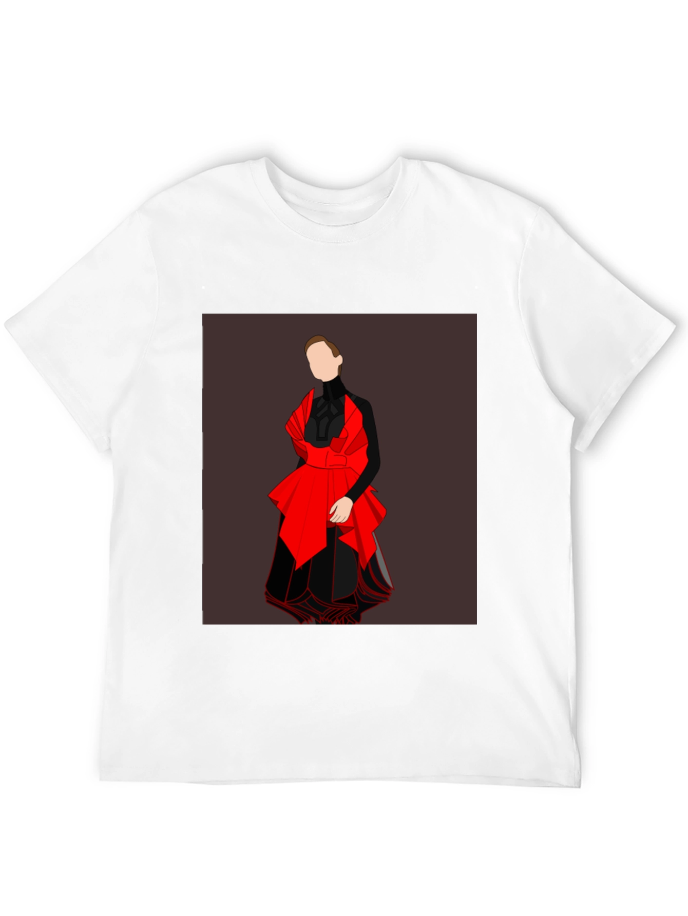 Black Graphic Tee - Abstract Red and Black Design
