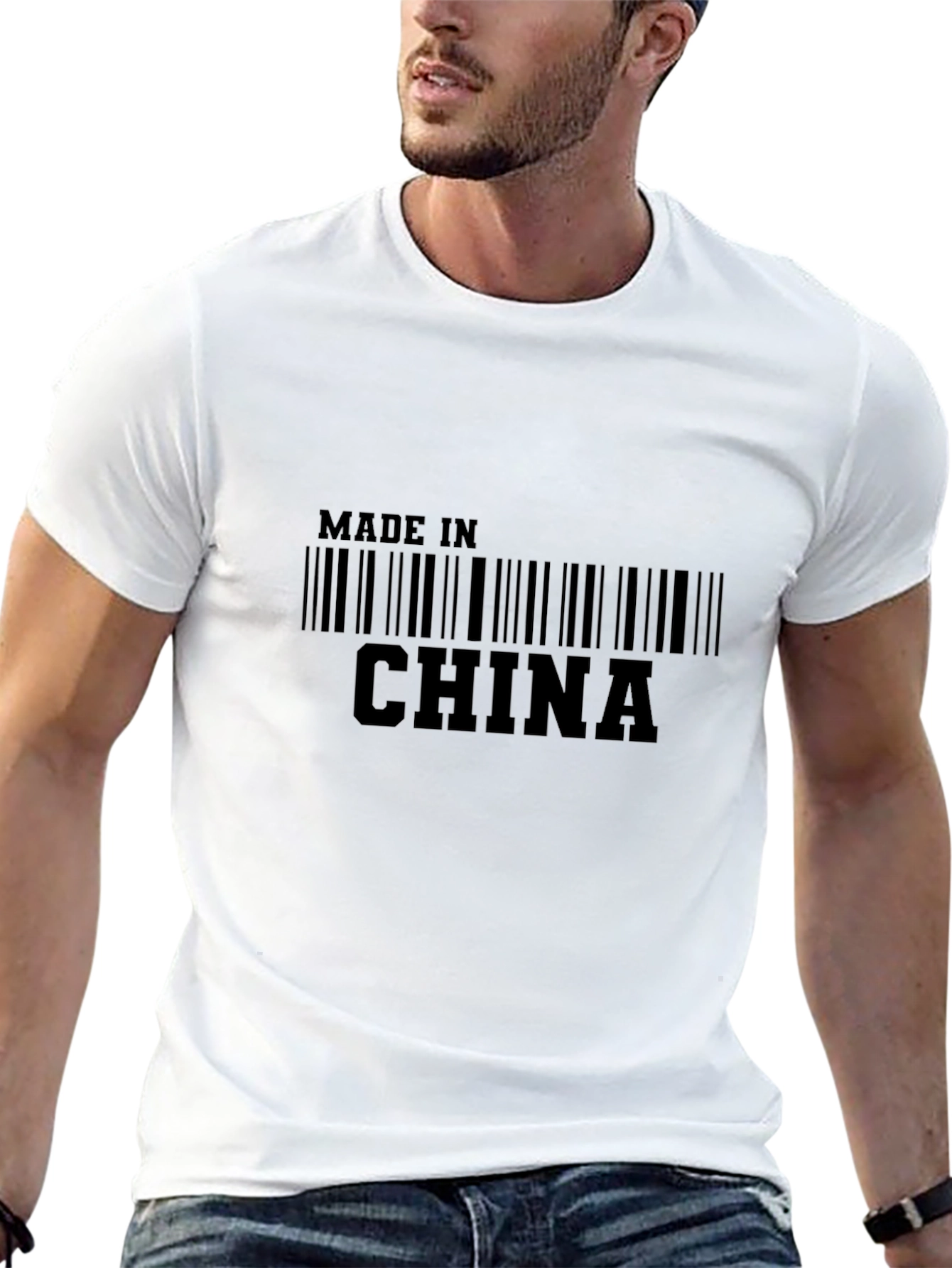 Made in China Barcode Graphic Tee