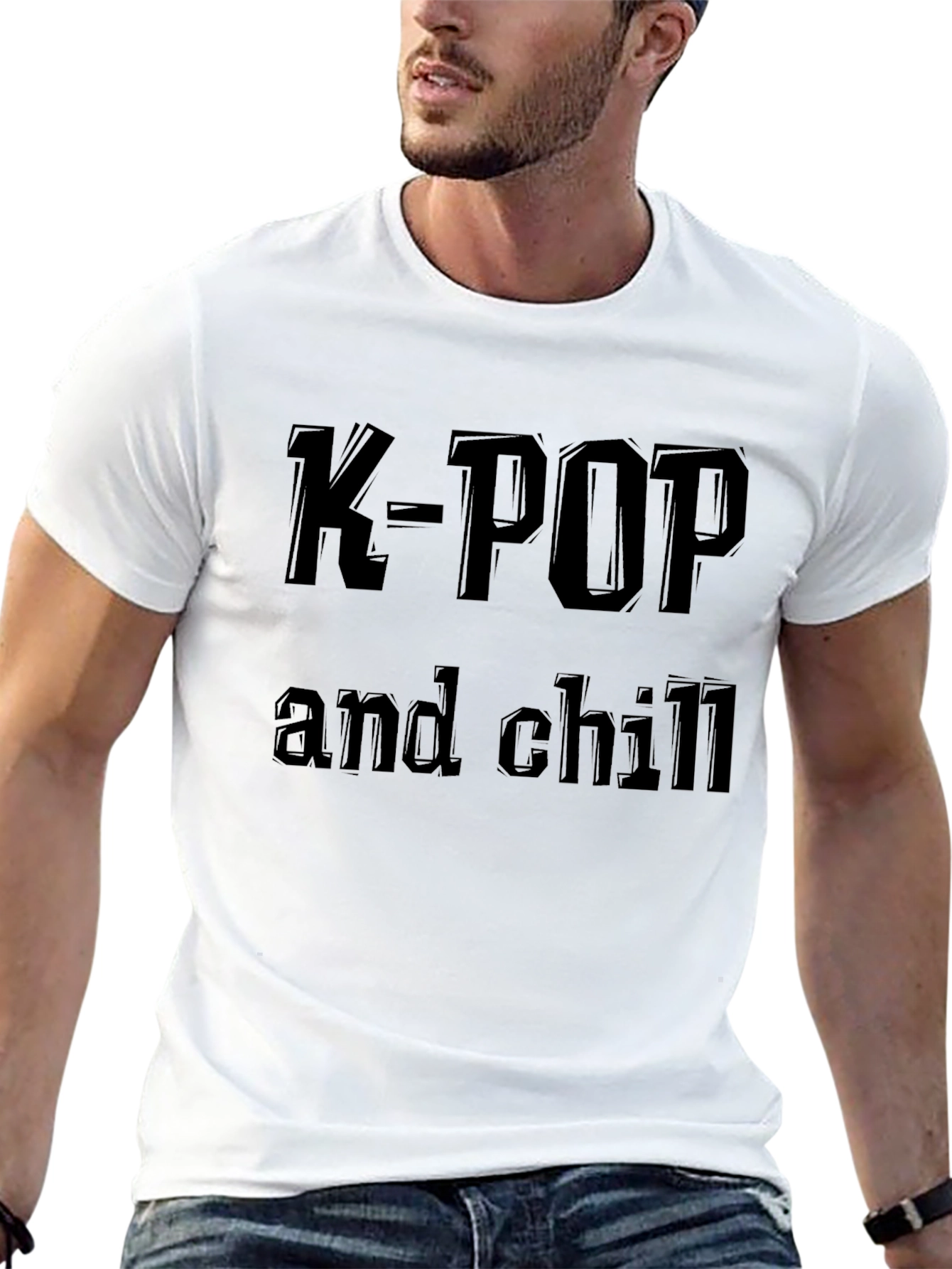 K-Pop and Chill Black Graphic Tee
