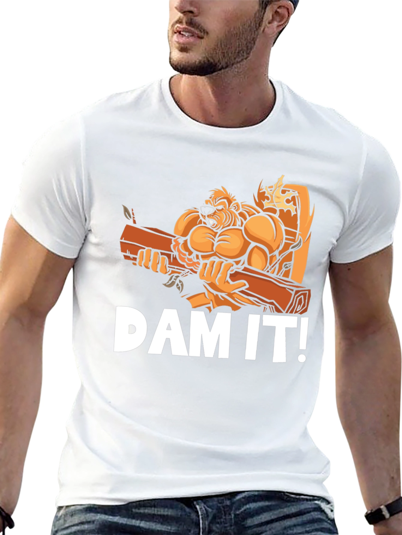 Funny Beaver DAM IT! Graphic T-Shirt