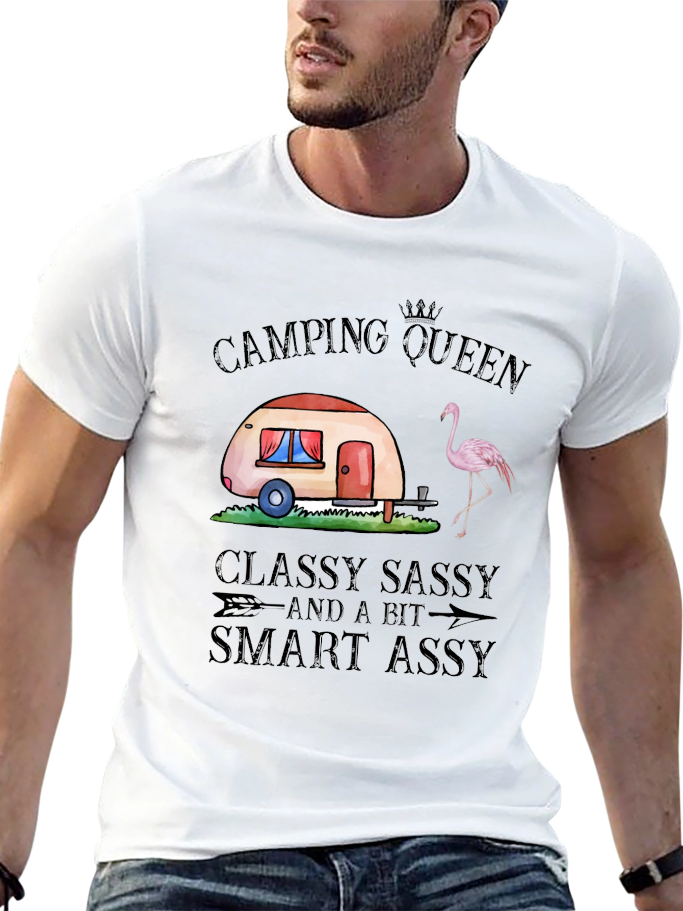 Camping Queen Graphic T-Shirt Classy Sassy Smart Assy
