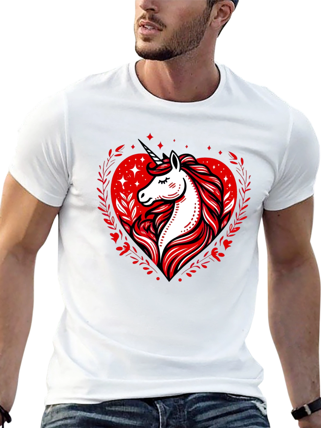 Unicorn Heart Graphic Tee - Black