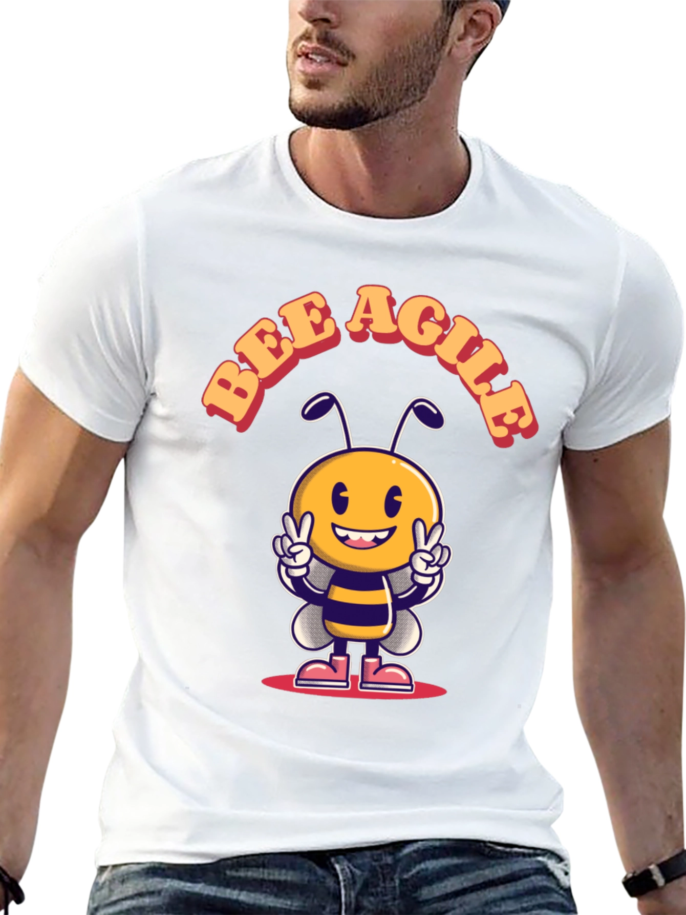 Bee Agile T-Shirt - Cute Cartoon Bee Design