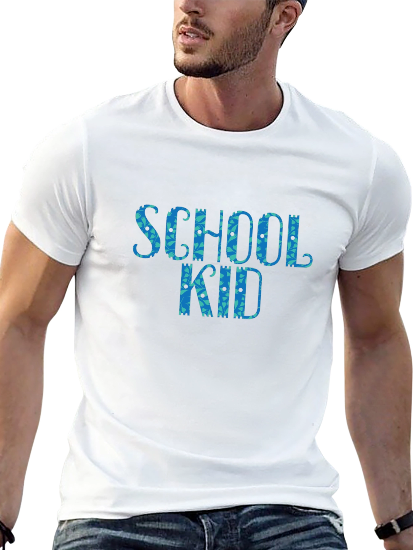 School Kid Graphic Tee - Black Cotton T-Shirt
