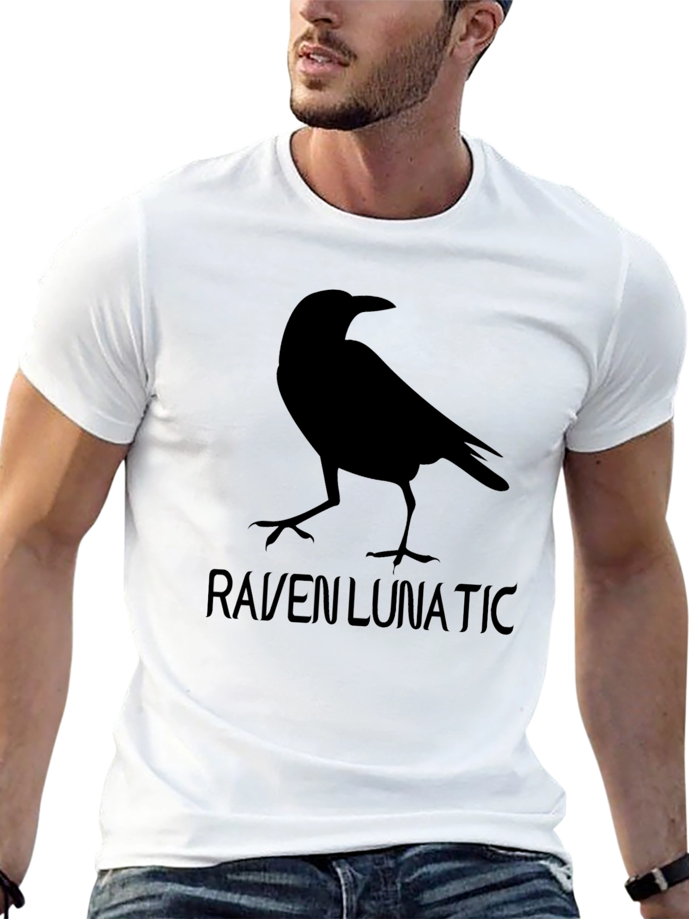 Raven Lunatic Graphic Tee - Black Crewneck