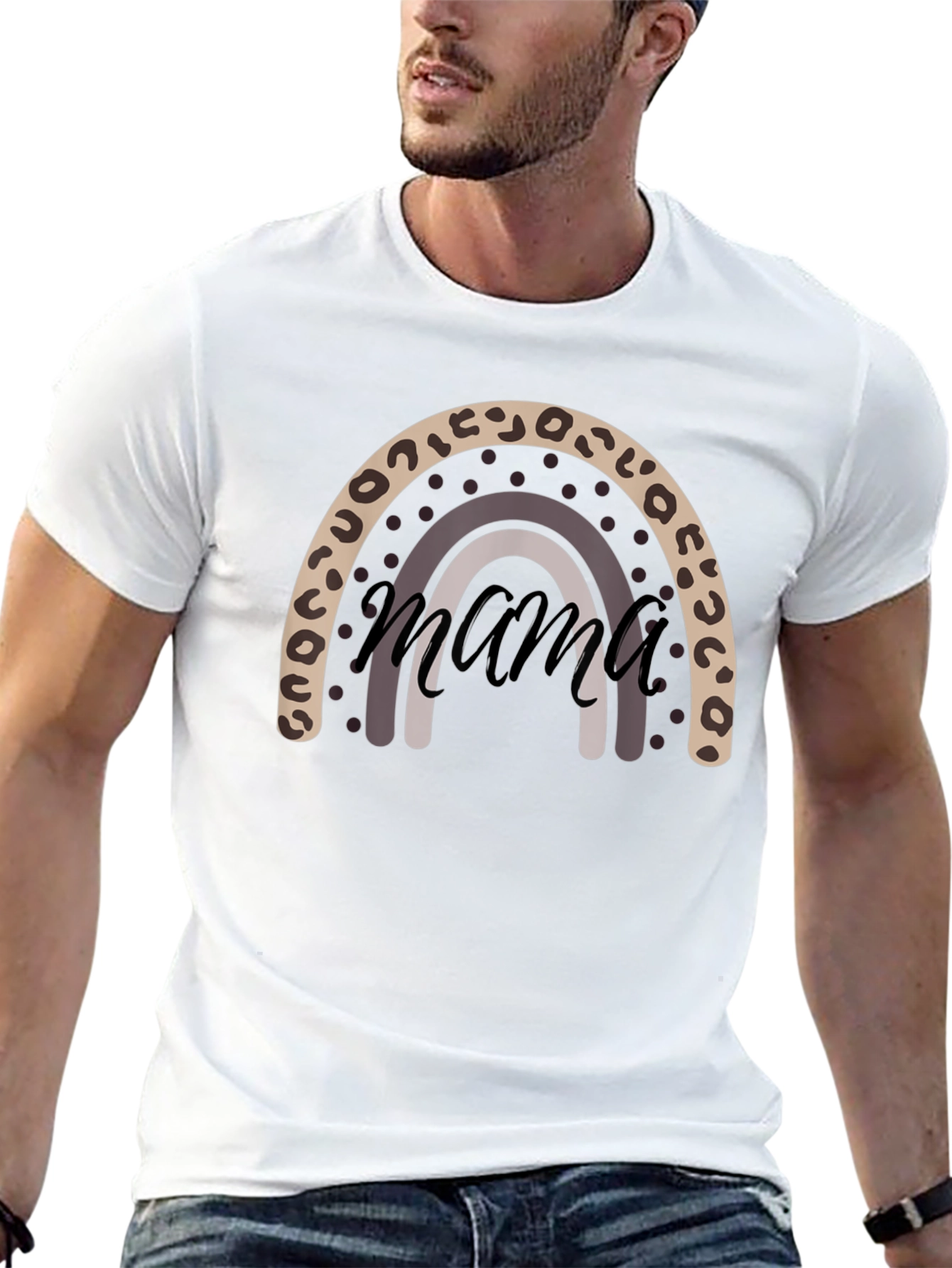 Mama Rainbow Graphic Tee - Black