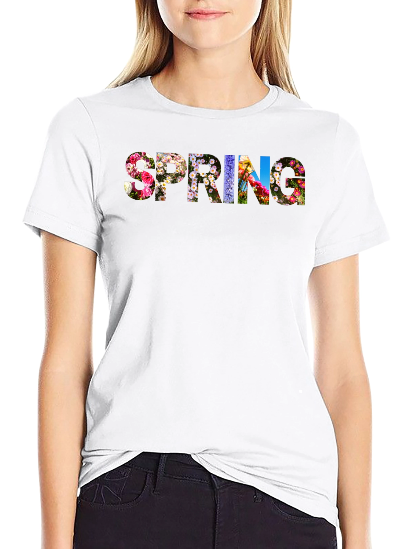 Floral Spring T-Shirt - Black