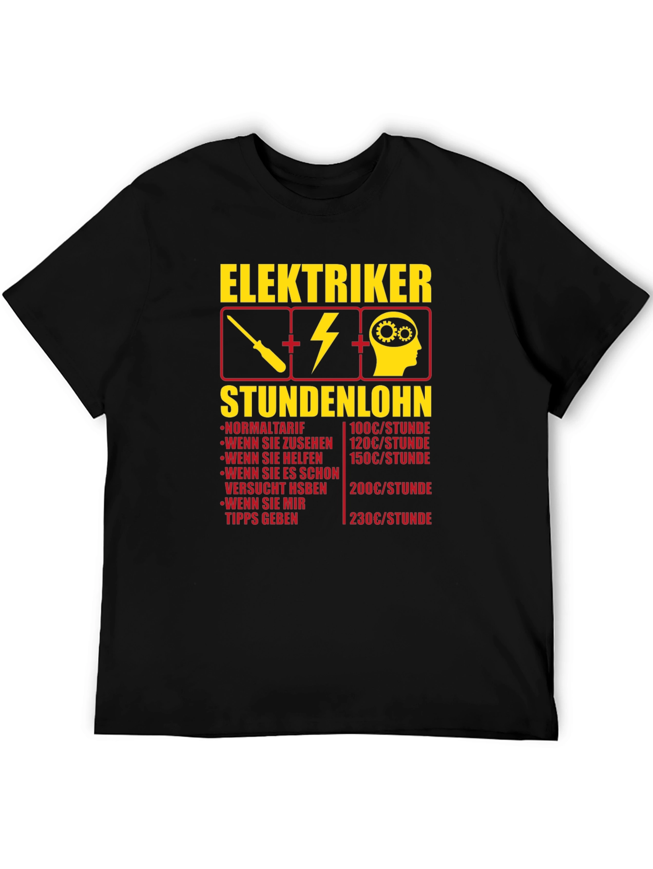 Electrician Hourly Rate Black T-Shirt