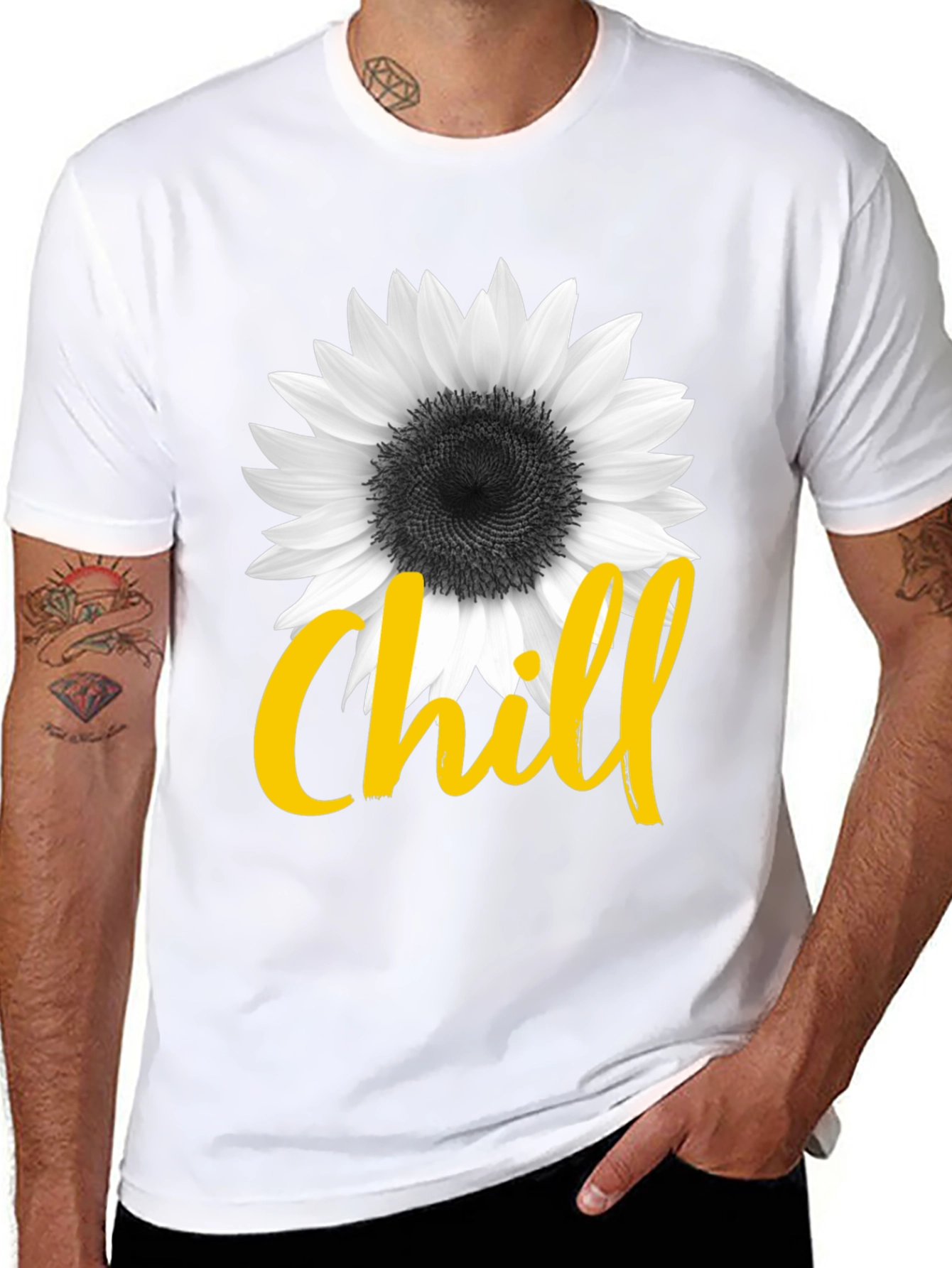 Chill Sunflower Graphic Tee - Black