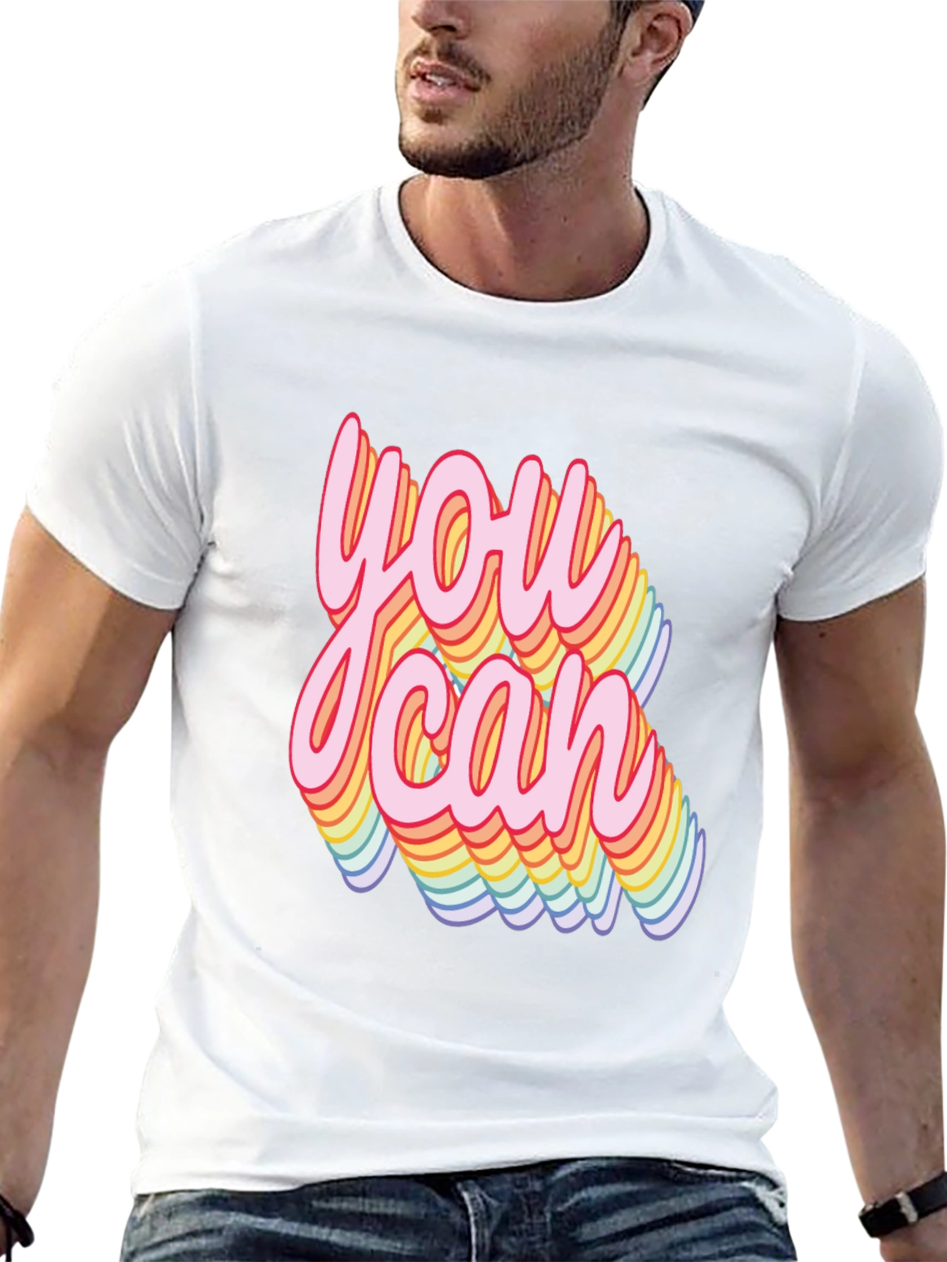 You Can Rainbow Text T-Shirt