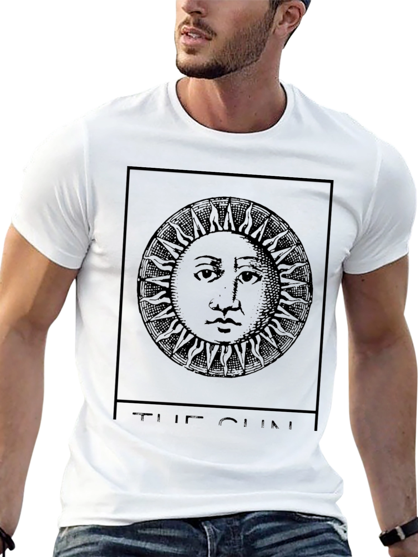 The Sun Tarot Card Graphic Black T-Shirt