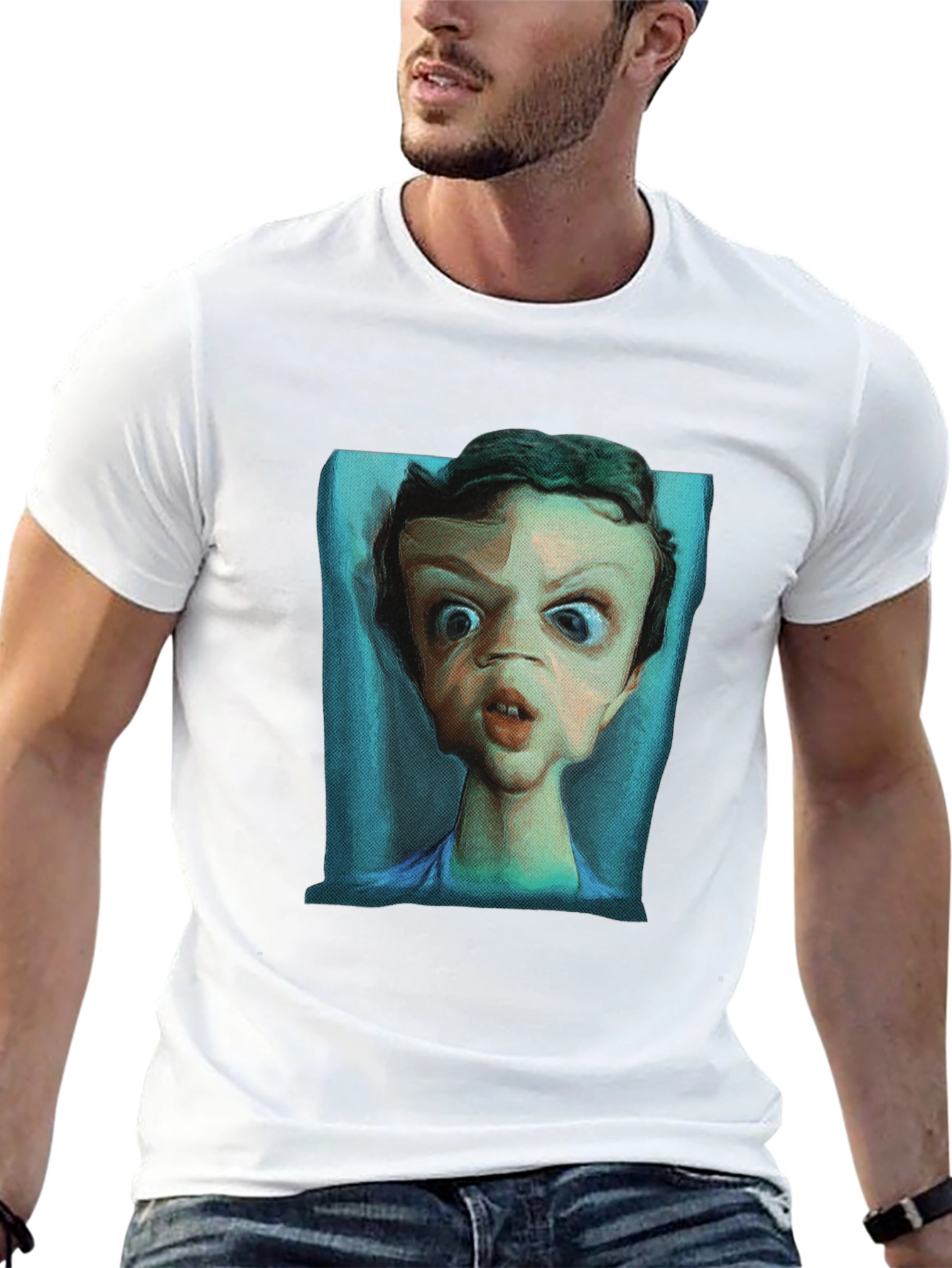 Expressionist Portrait T-Shirt - Unique Graphic Tee