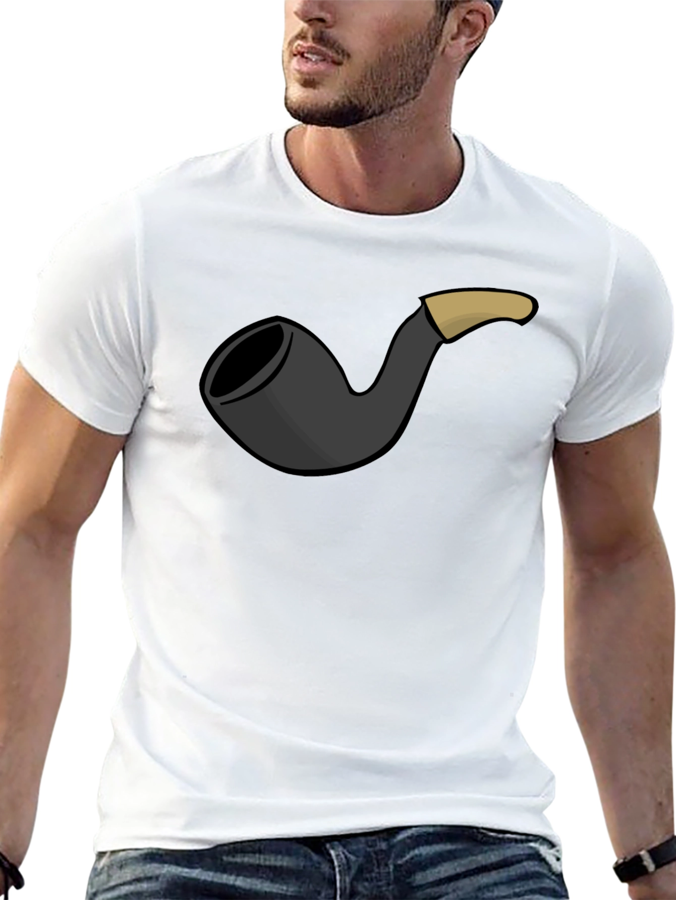 Smoking Pipe Graphic Tee - Classic Black T-Shirt