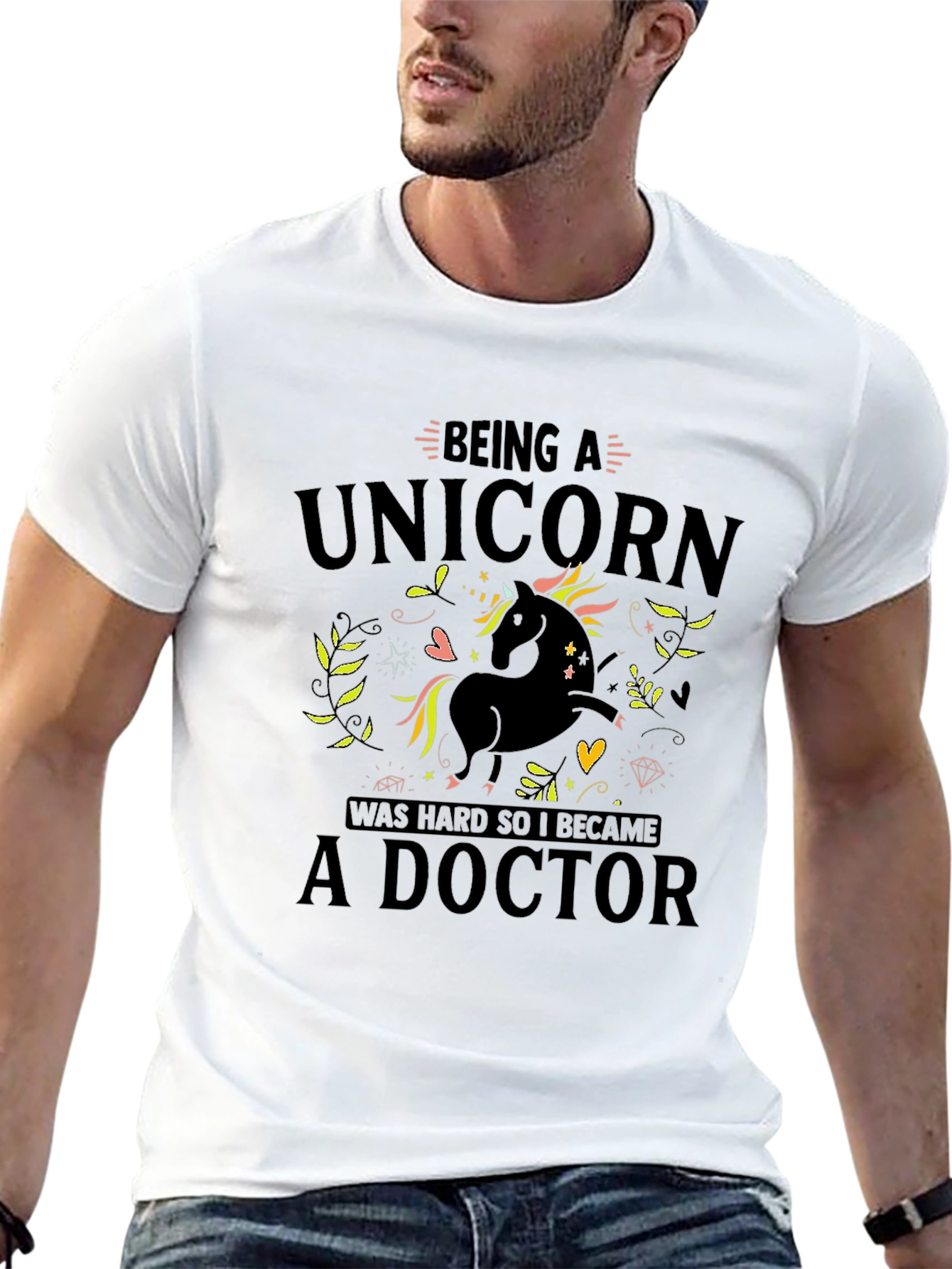 Unicorn Doctor Black T-Shirt