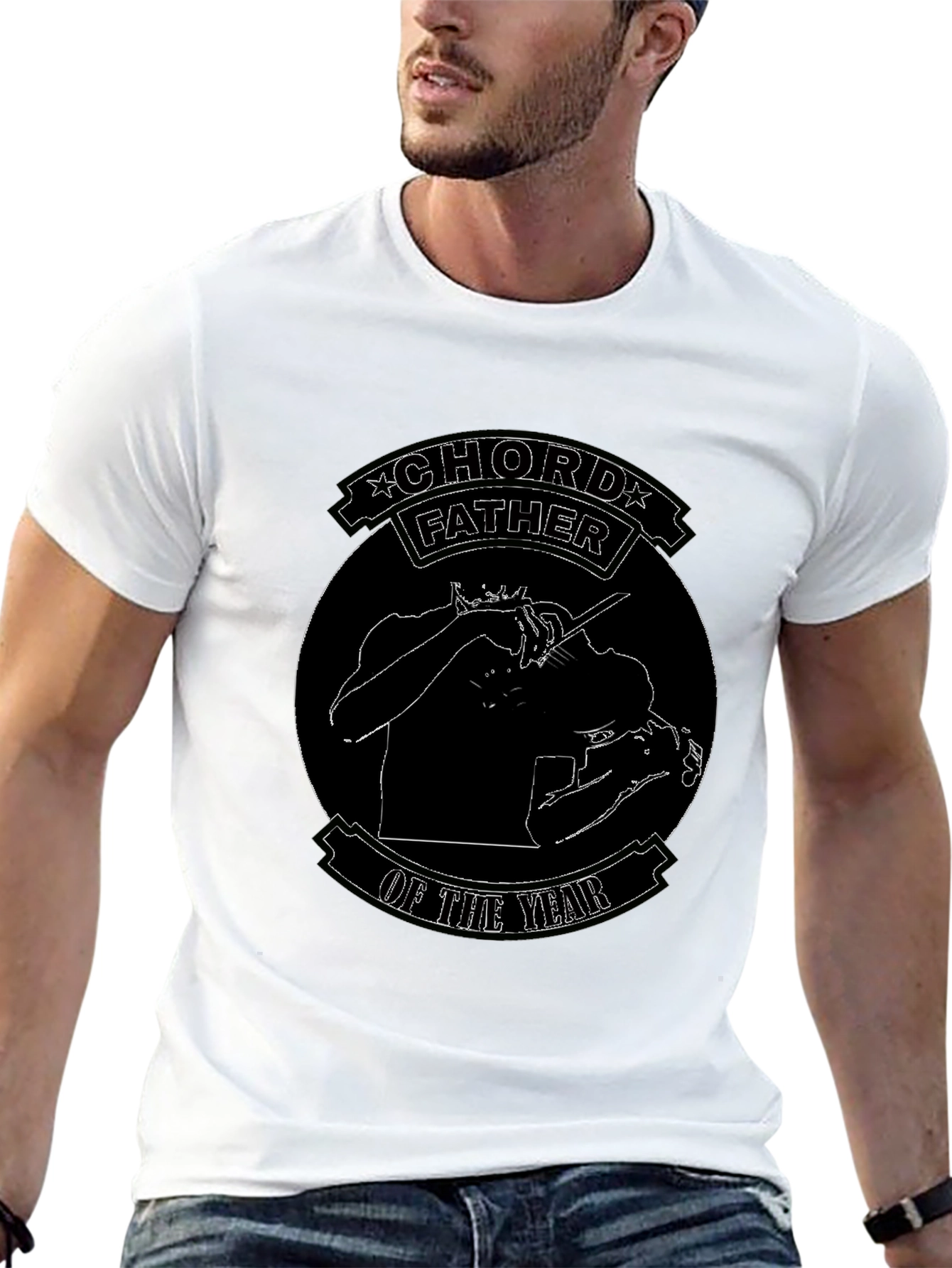 Chord Father of the Year Black Graphic T-Shirt