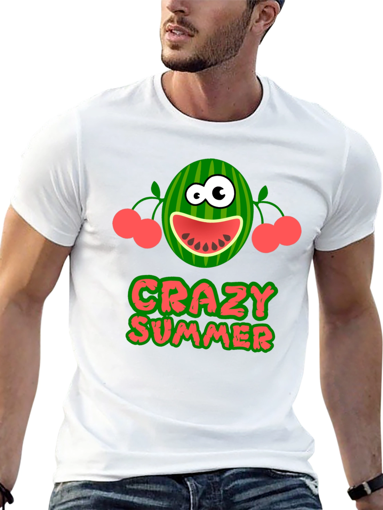Crazy Summer Graphic Tee - Fun Watermelon Design