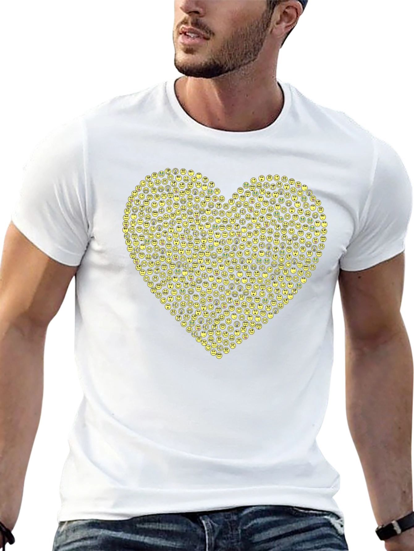 Emoji Heart Graphic Black Tee