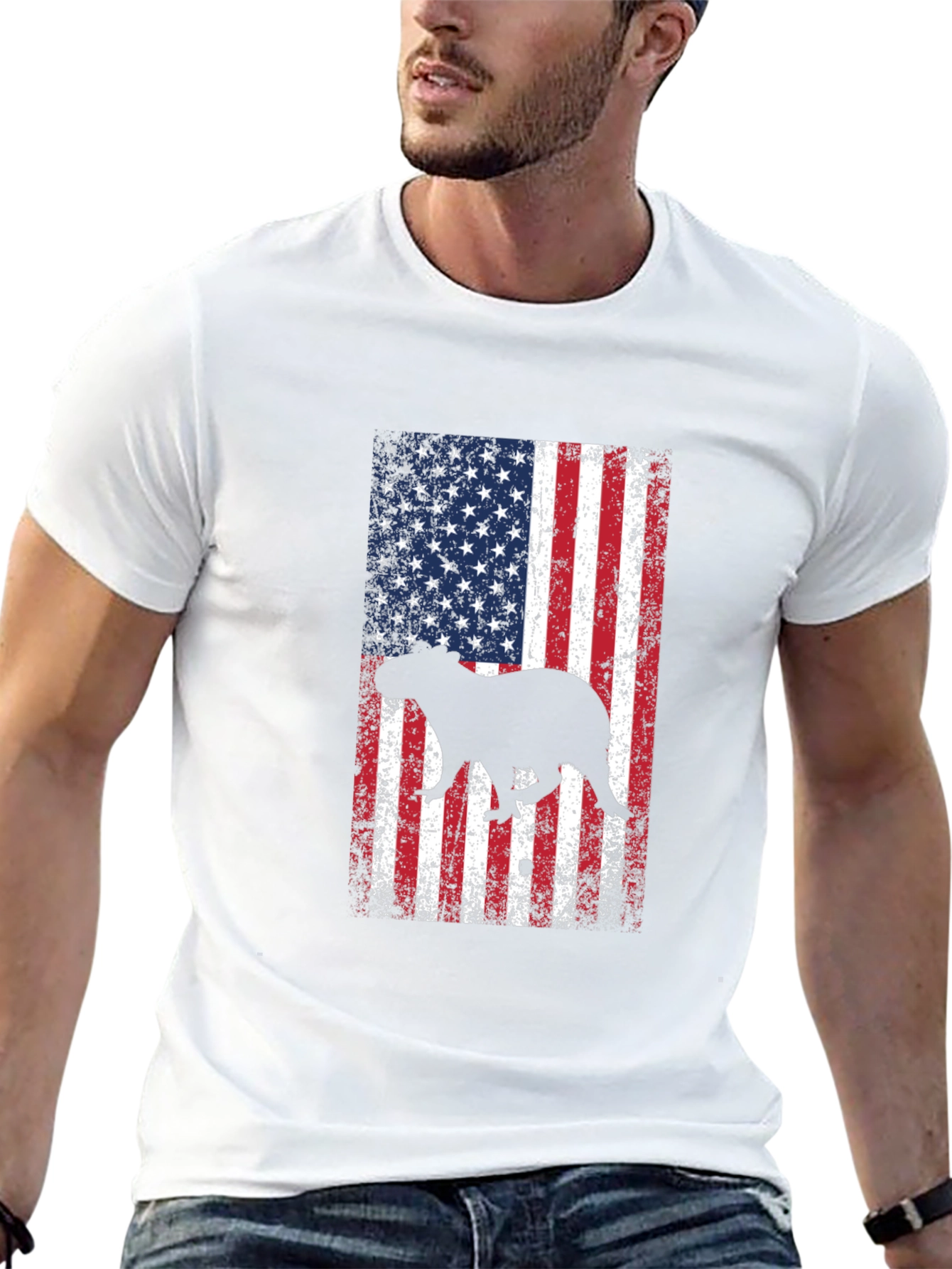 Capybara USA Flag Graphic Tee