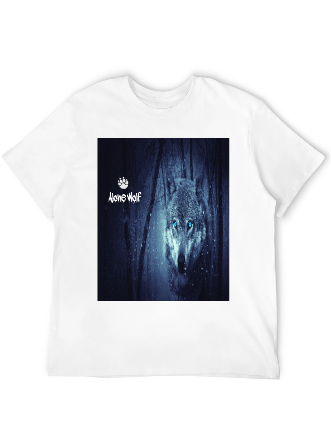 Alone Wolf Graphic T-Shirt Mens Black Tee