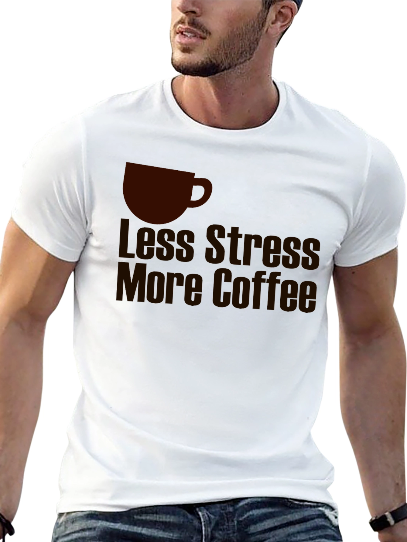 Less Stress More Coffee Graphic T-Shirt