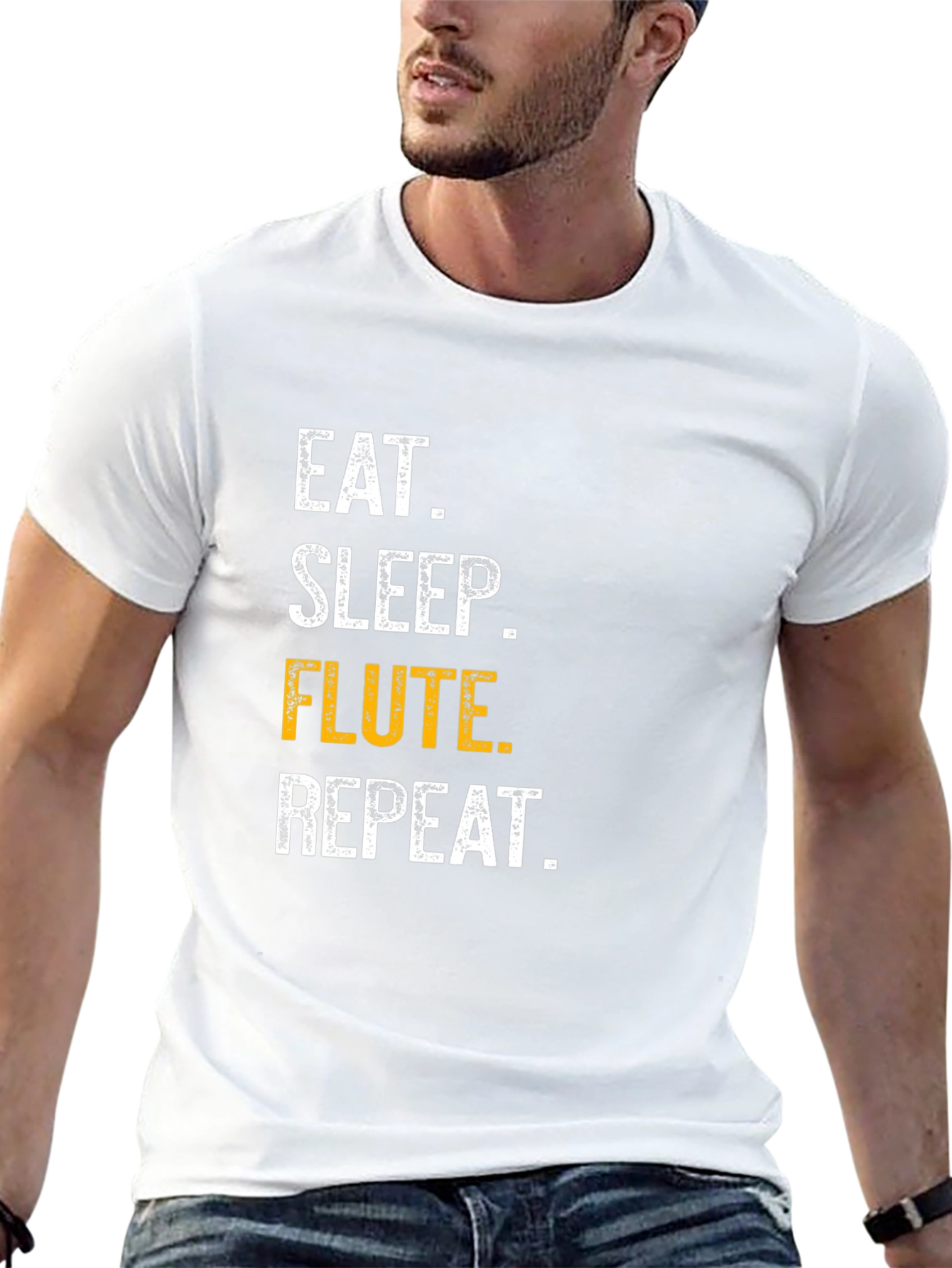 Eat Sleep Flute Repeat Black T-Shirt