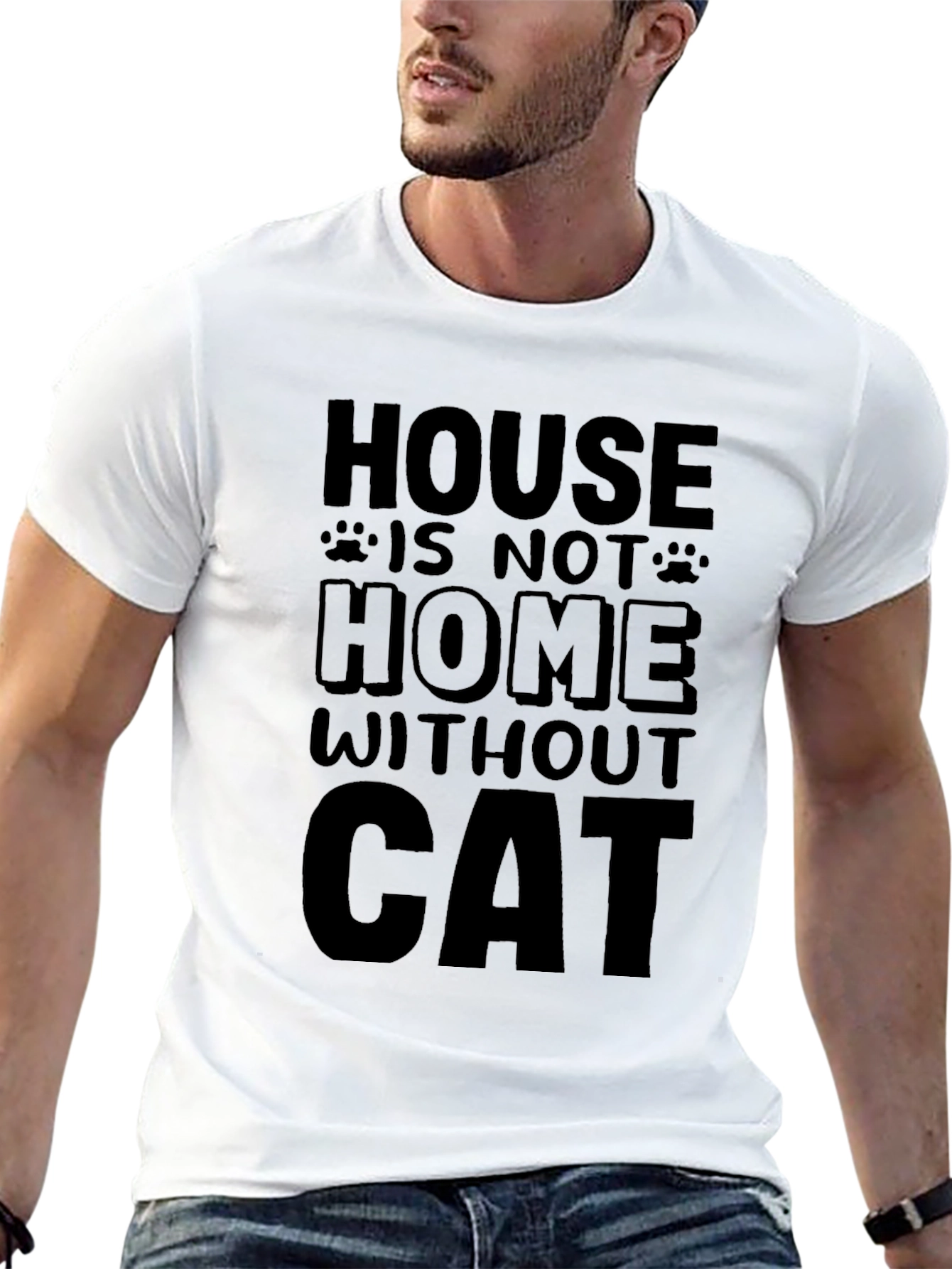 House is Not Home Without Cat Graphic T-Shirt