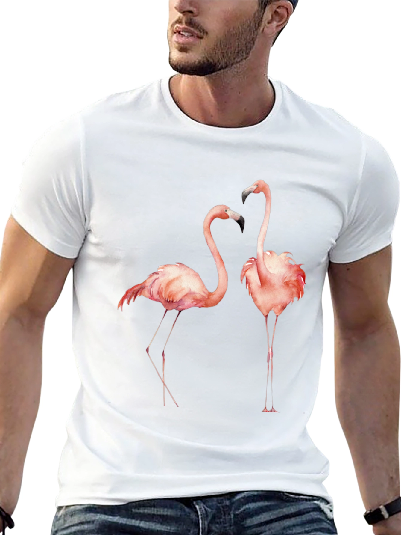 Flamingo Graphic Tee - Stylish Bird Print T-Shirt