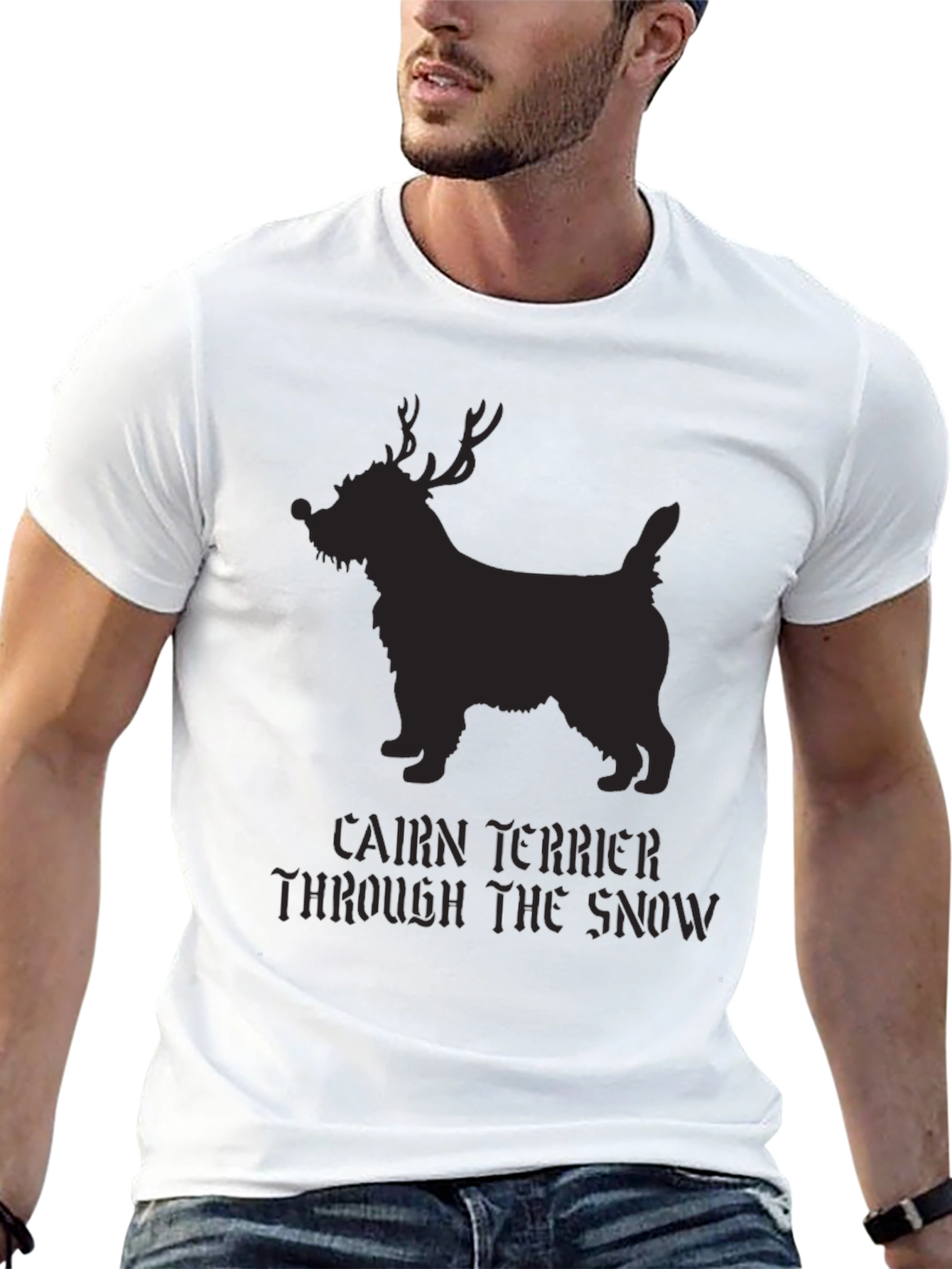 Cairn Terrier Reindeer T-Shirt