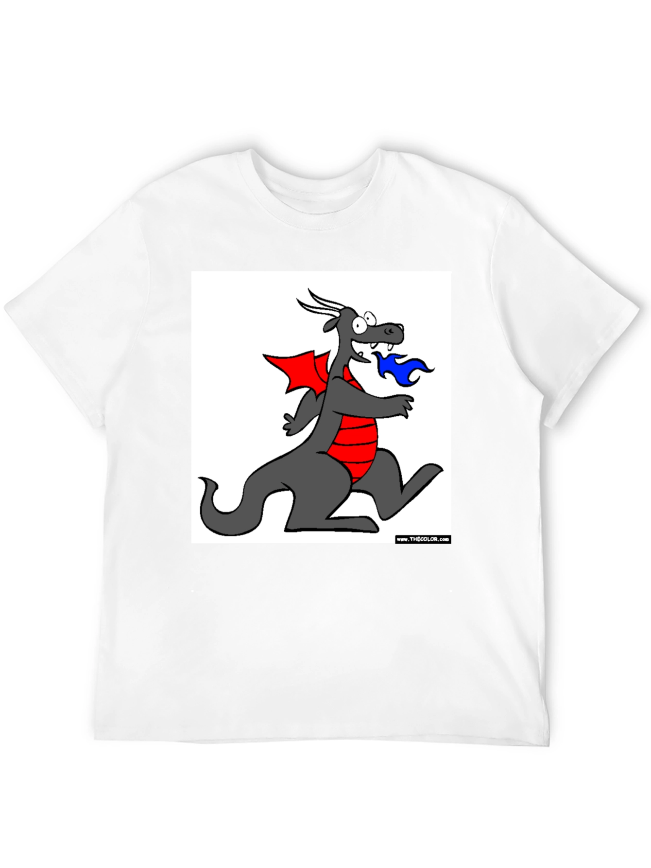 Cartoon Dragon Graphic Tee - Mens Black T-Shirt
