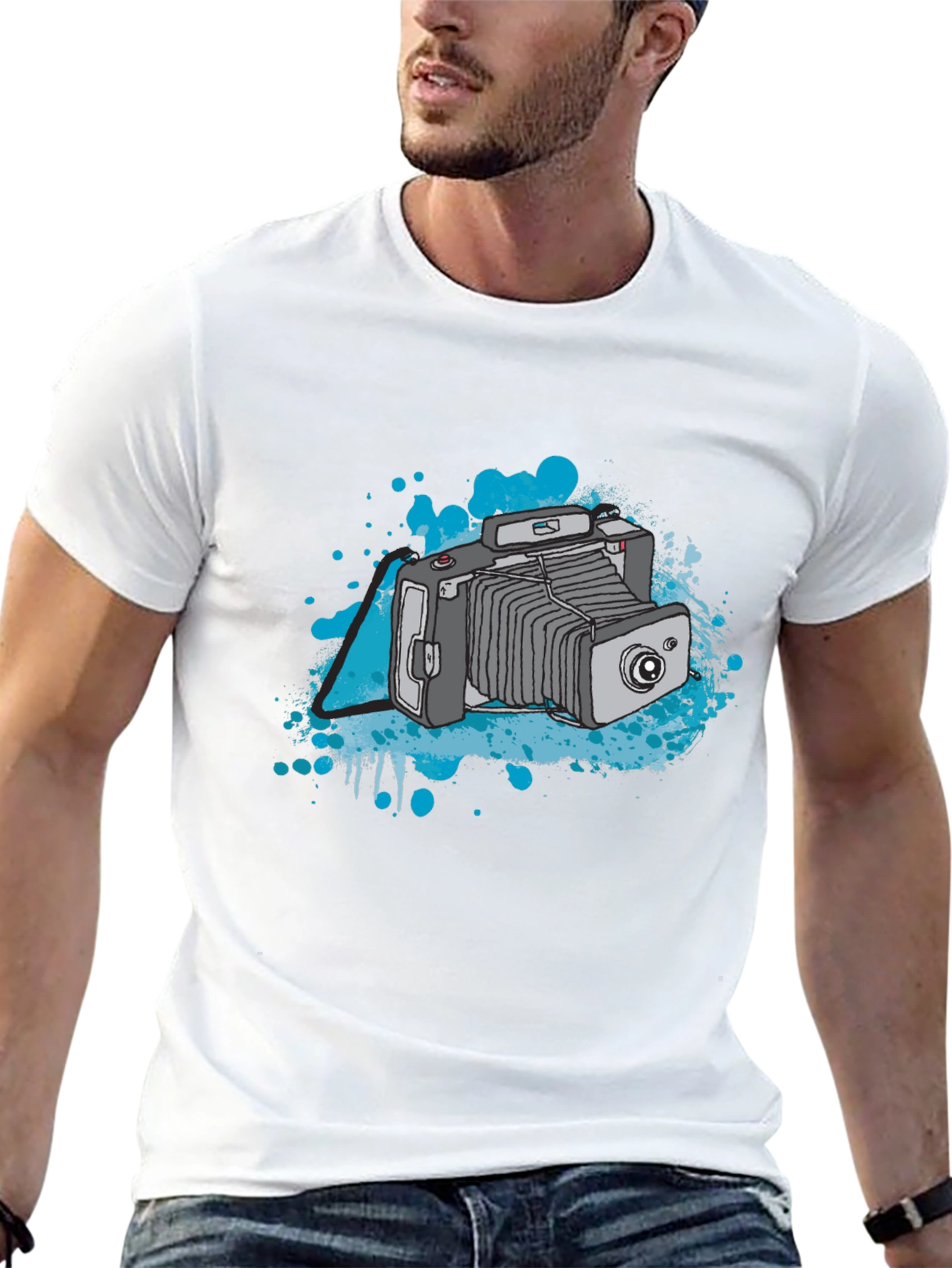 Retro Camera T-Shirt - Black Cotton Tee