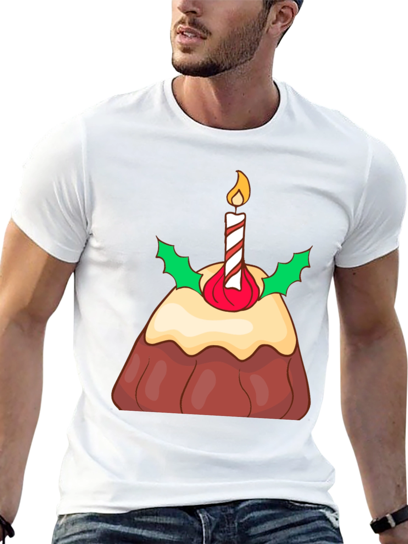 Festive Christmas Pudding Graphic T-Shirt