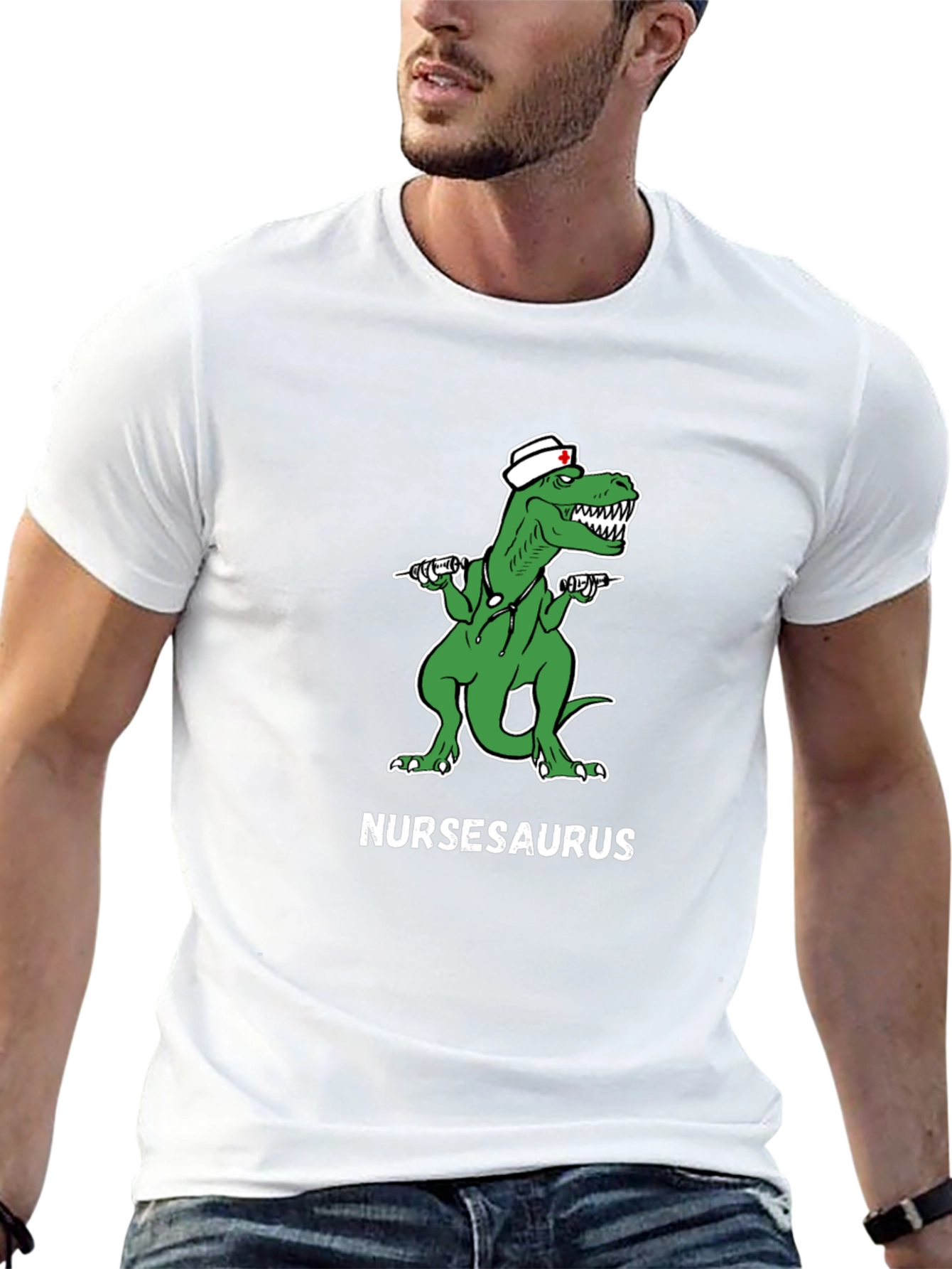 Nursasaurus T-Shirt - Funny Nurse Dino Tee