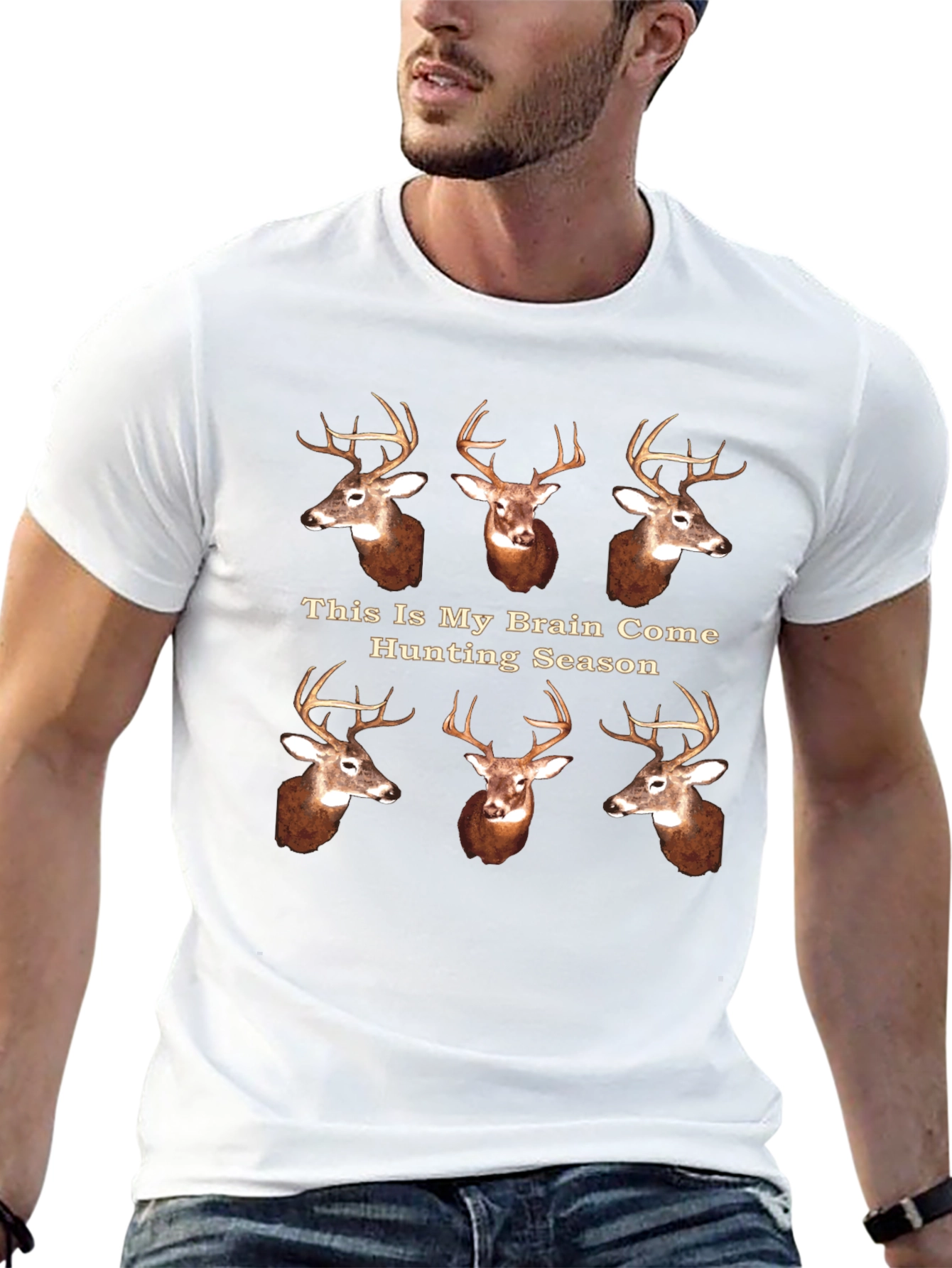 Hunting Season Brain T-Shirt - Deer Hunter Tee