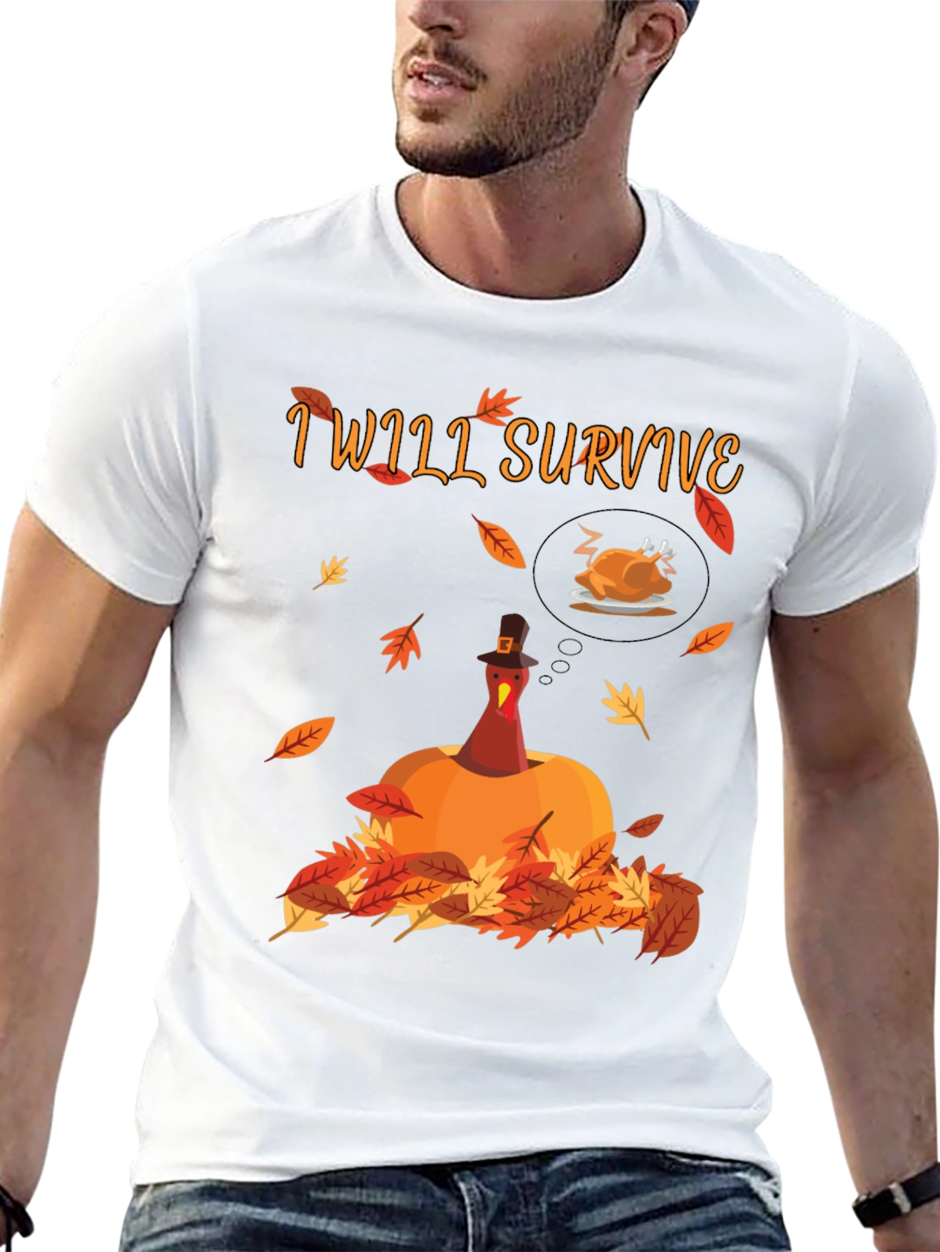 Funny Thanksgiving Turkey T-Shirt - I Will Survive