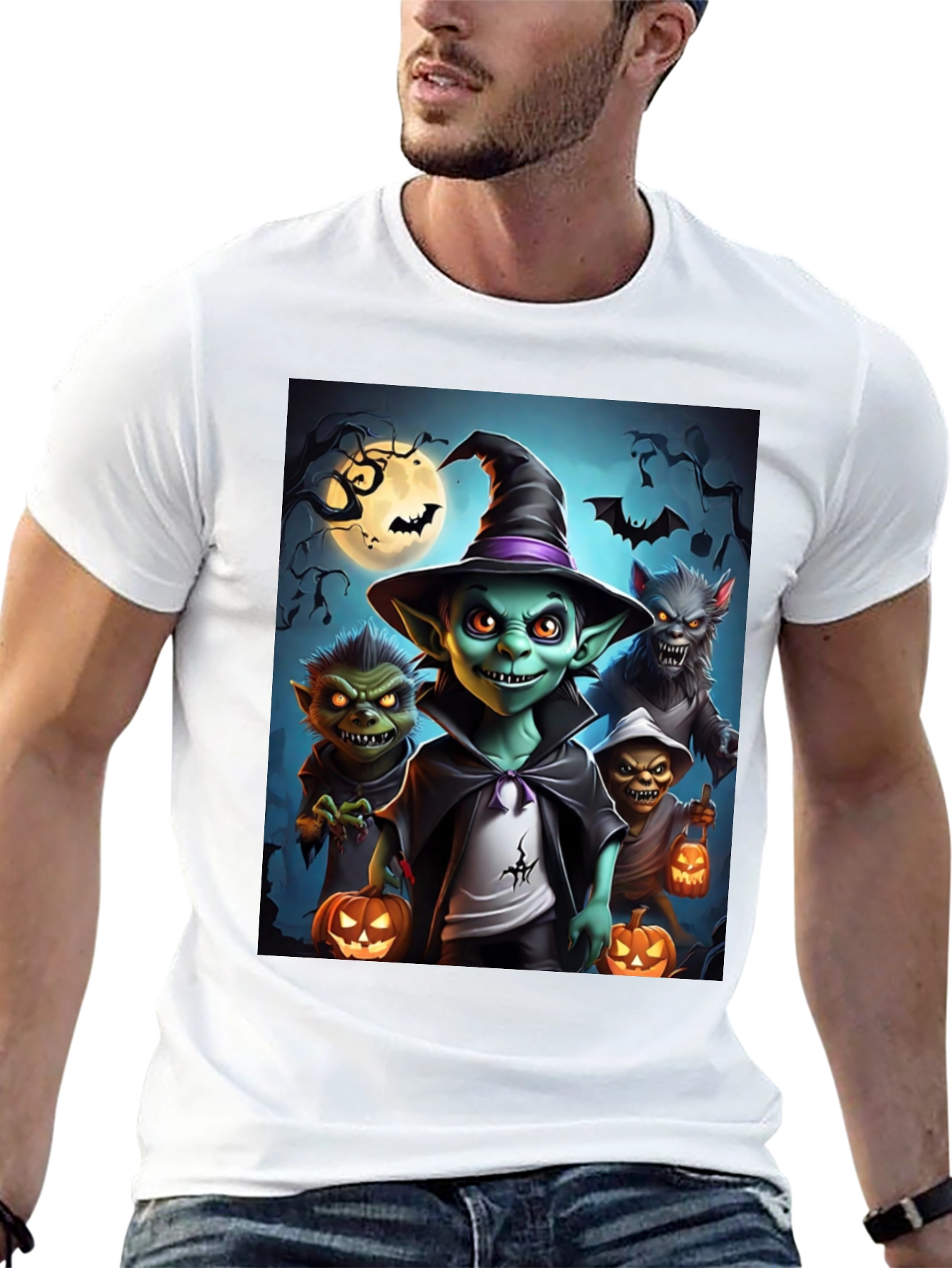 Halloween Monsters Black T-Shirt