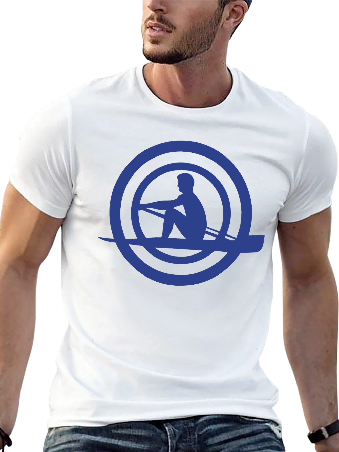 Rowing Silhouette Graphic Tee - Mens Black T-Shirt