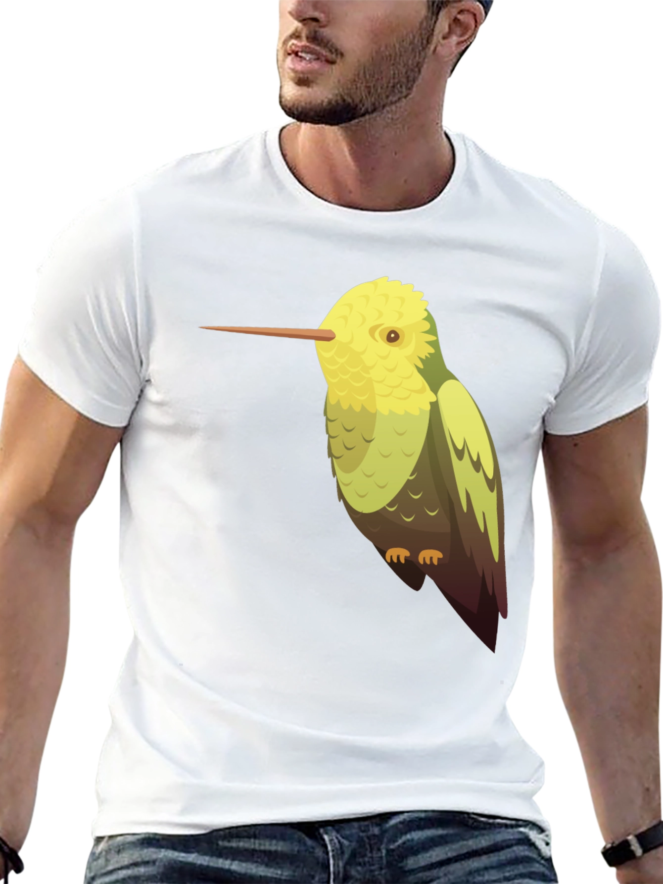 Hummingbird Graphic Tee - Black Cotton Blend