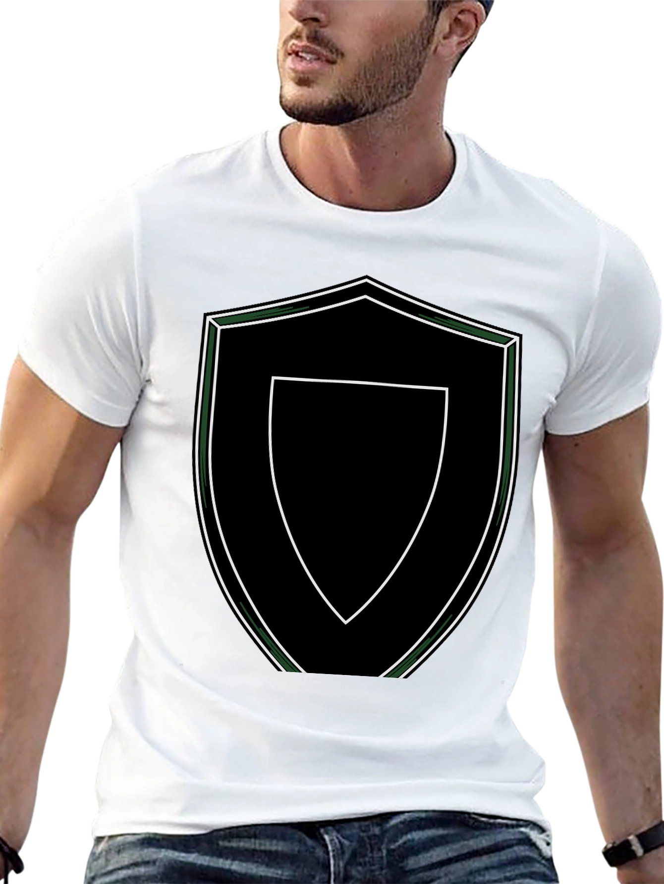 Shield Graphic Tee - Black Stylish T-Shirt