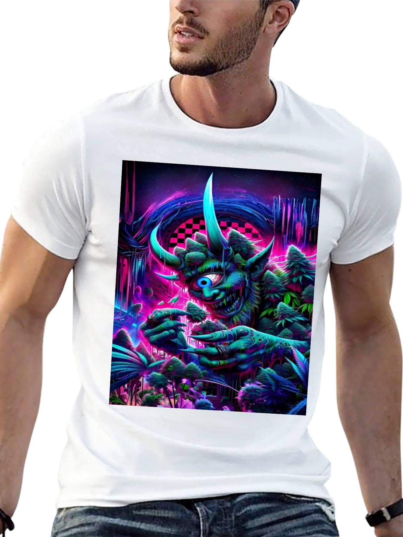 Psychedelic Monster Graphic T-Shirt