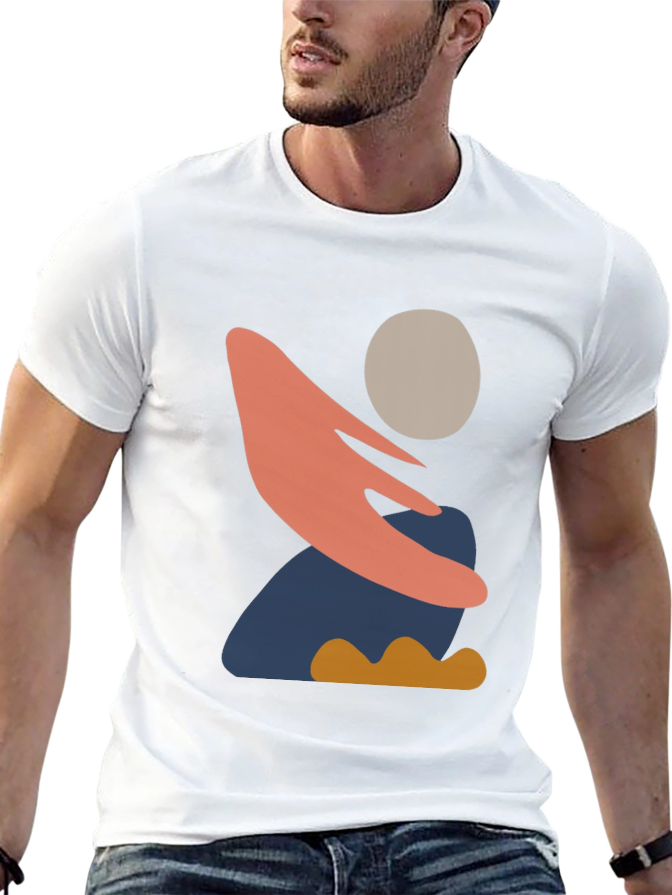 Abstract Graphic Print Mens Black T-Shirt