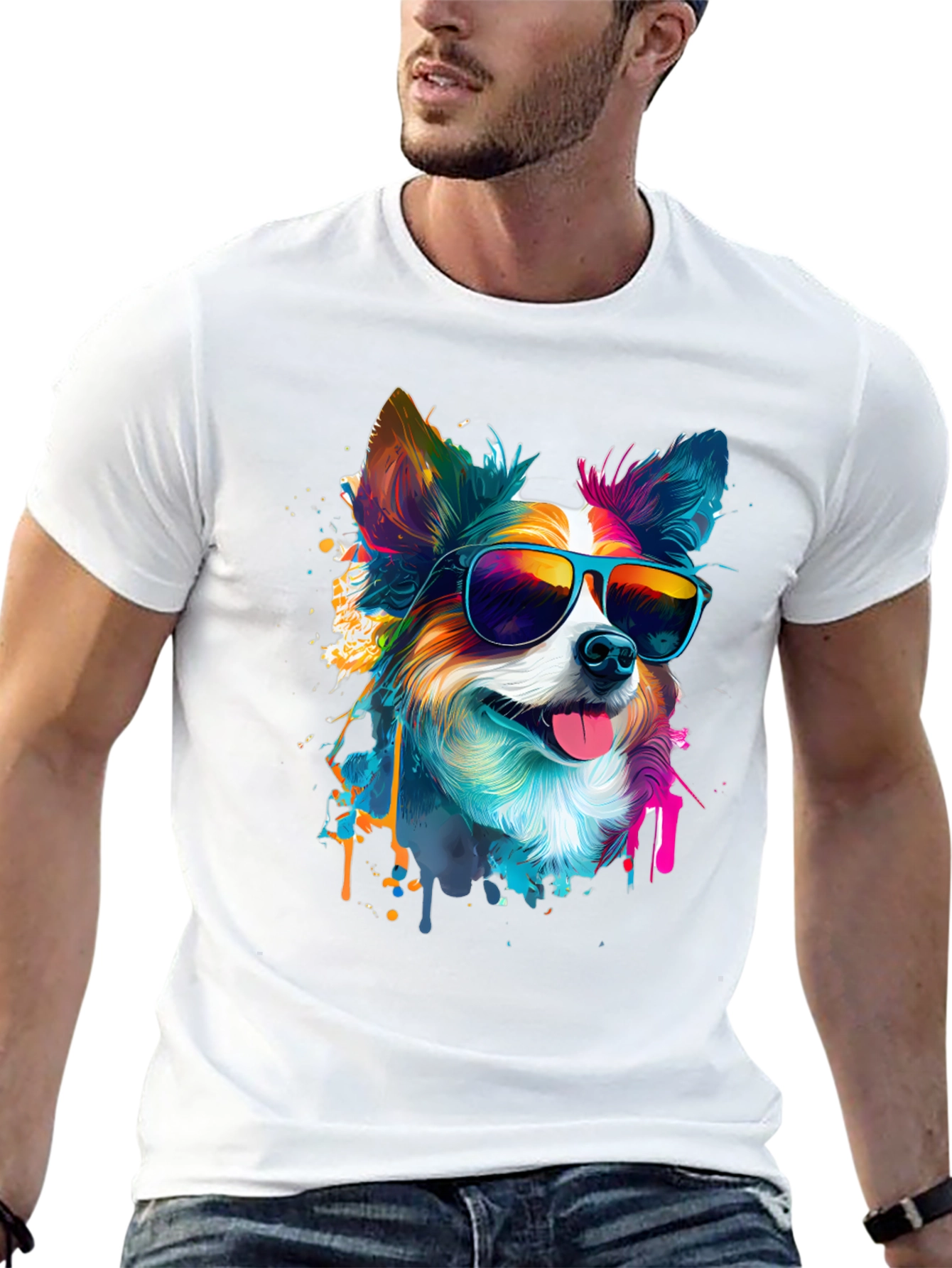 Cool Dog Graphic Tee - Mens Black T-Shirt