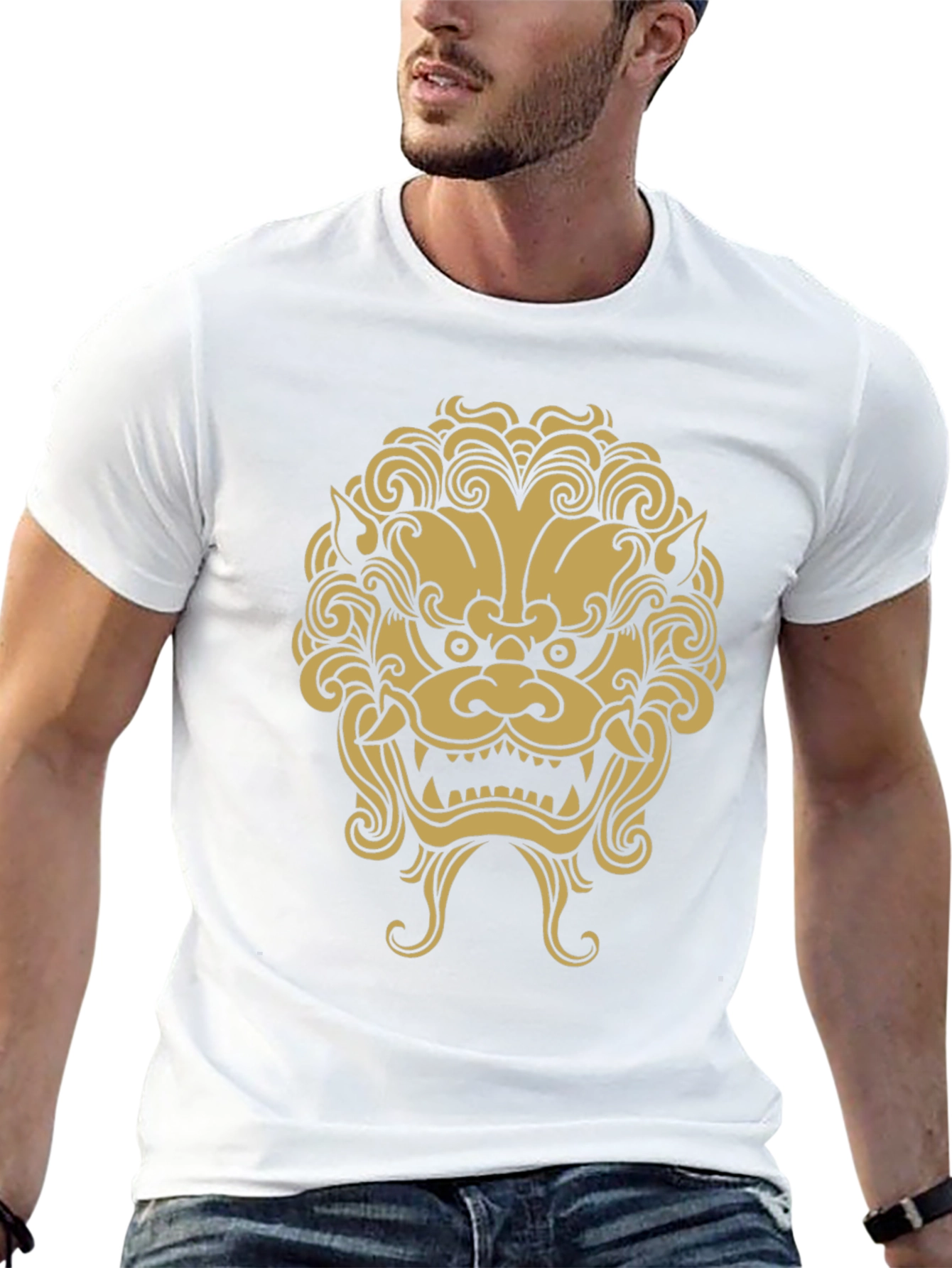 Foo Dog Graphic Tee - Bold Asian Inspired Design