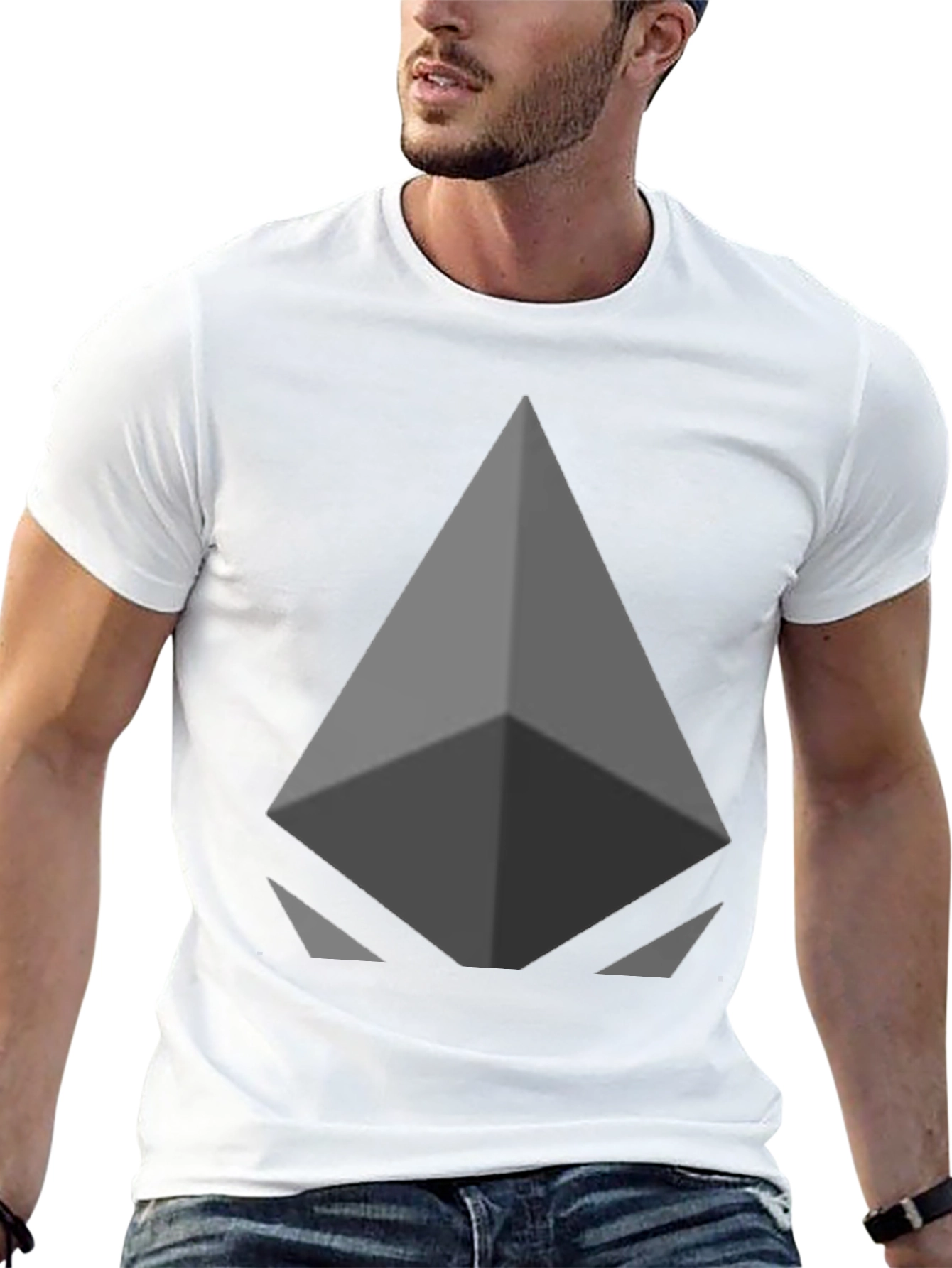 Geometric Graphic Print Crew Neck T-Shirt