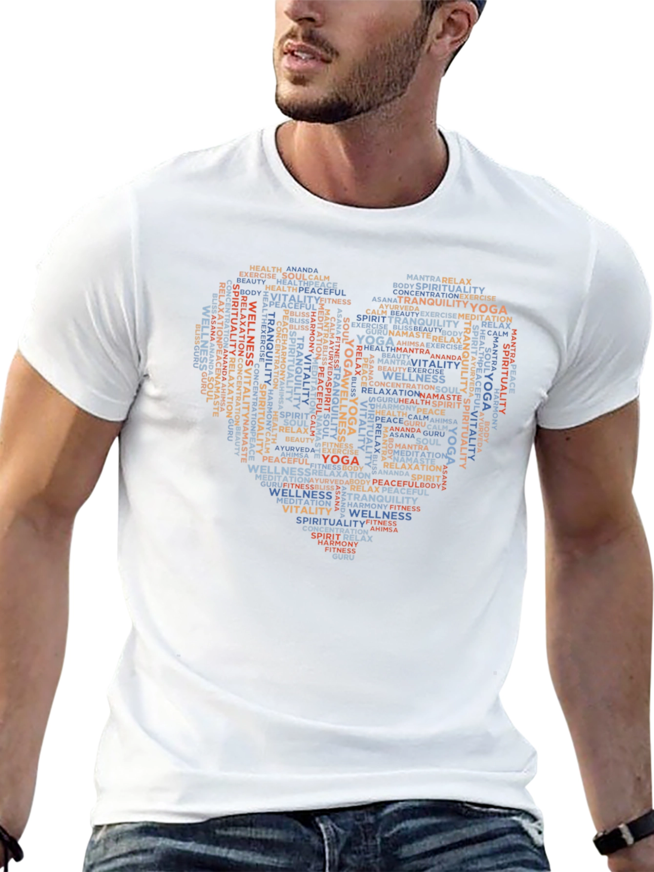 Yoga Word Art Heart T-Shirt