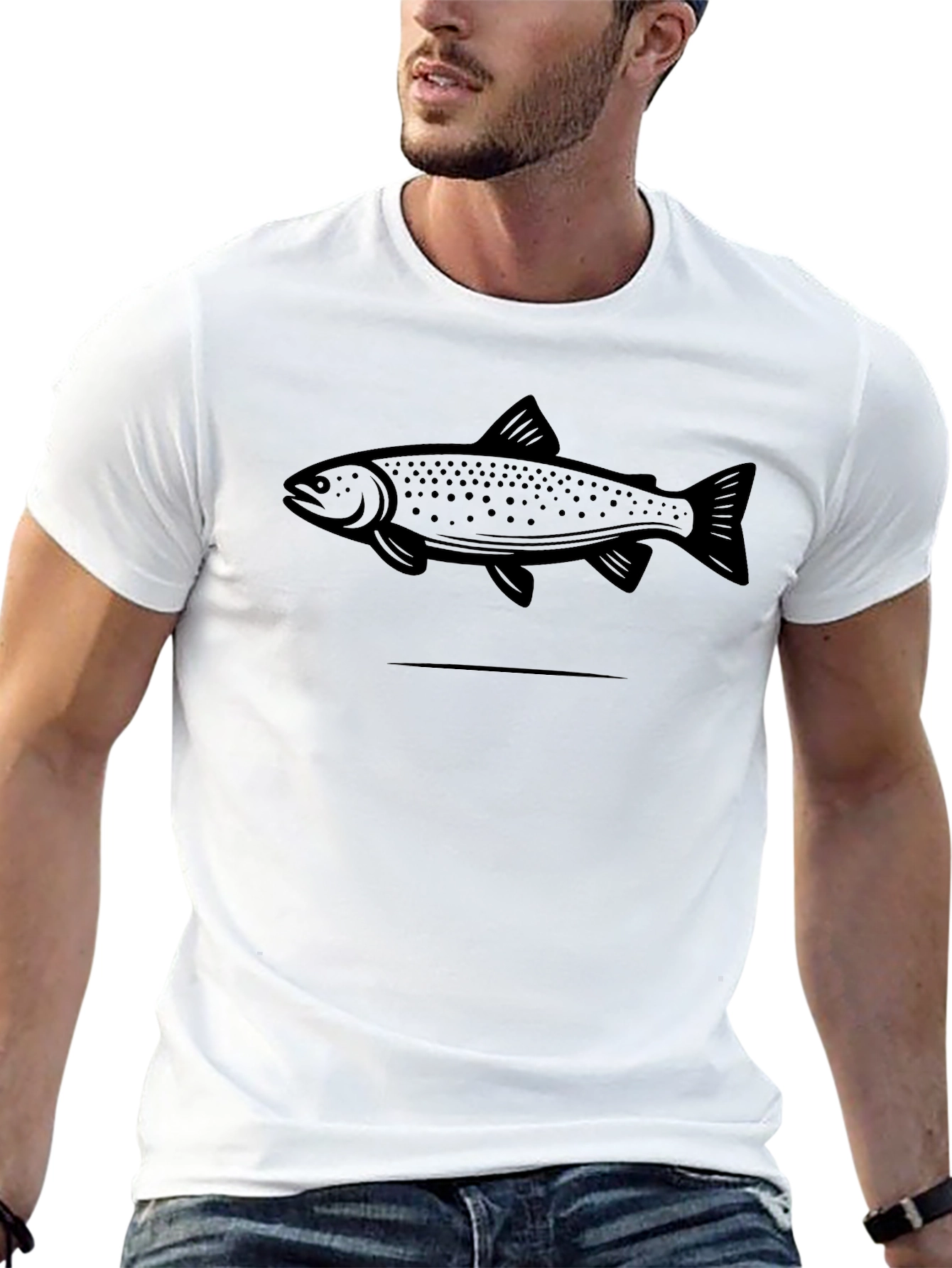 Black Trout Graphic Tee - Fishing Enthusiast Apparel