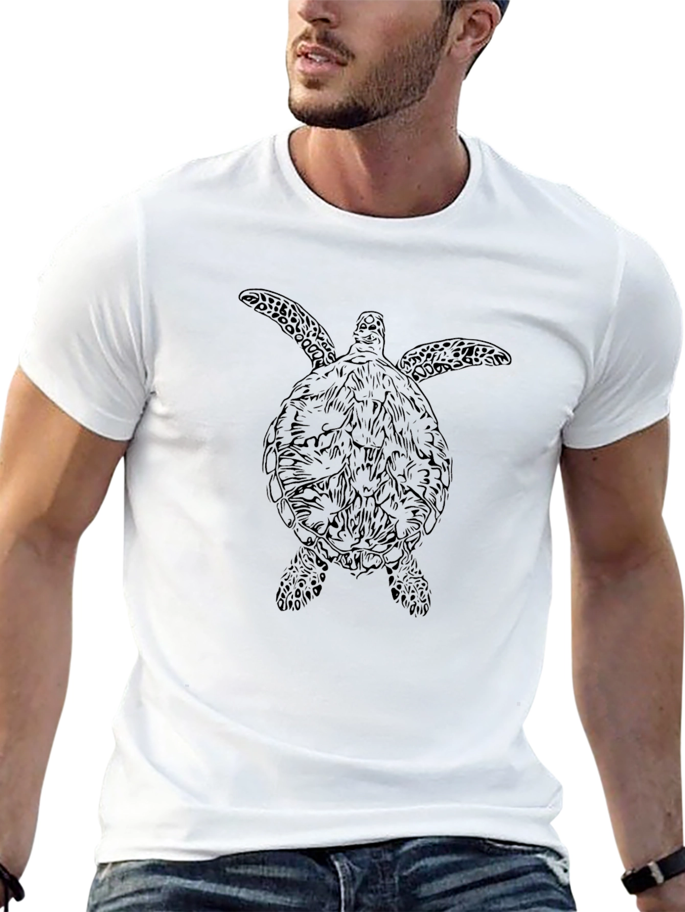 Sea Turtle Graphic Tee - Mens Black T-Shirt