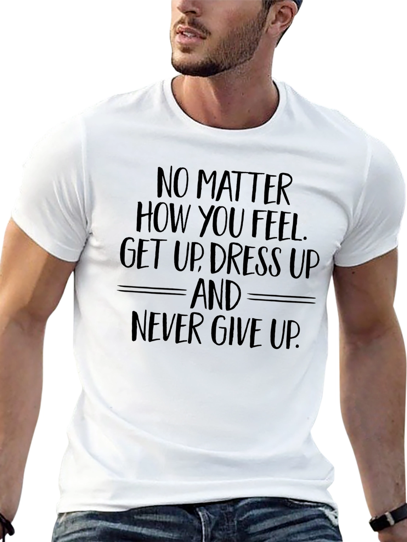 Inspirational Graphic Tee - Never Give Up Shirt