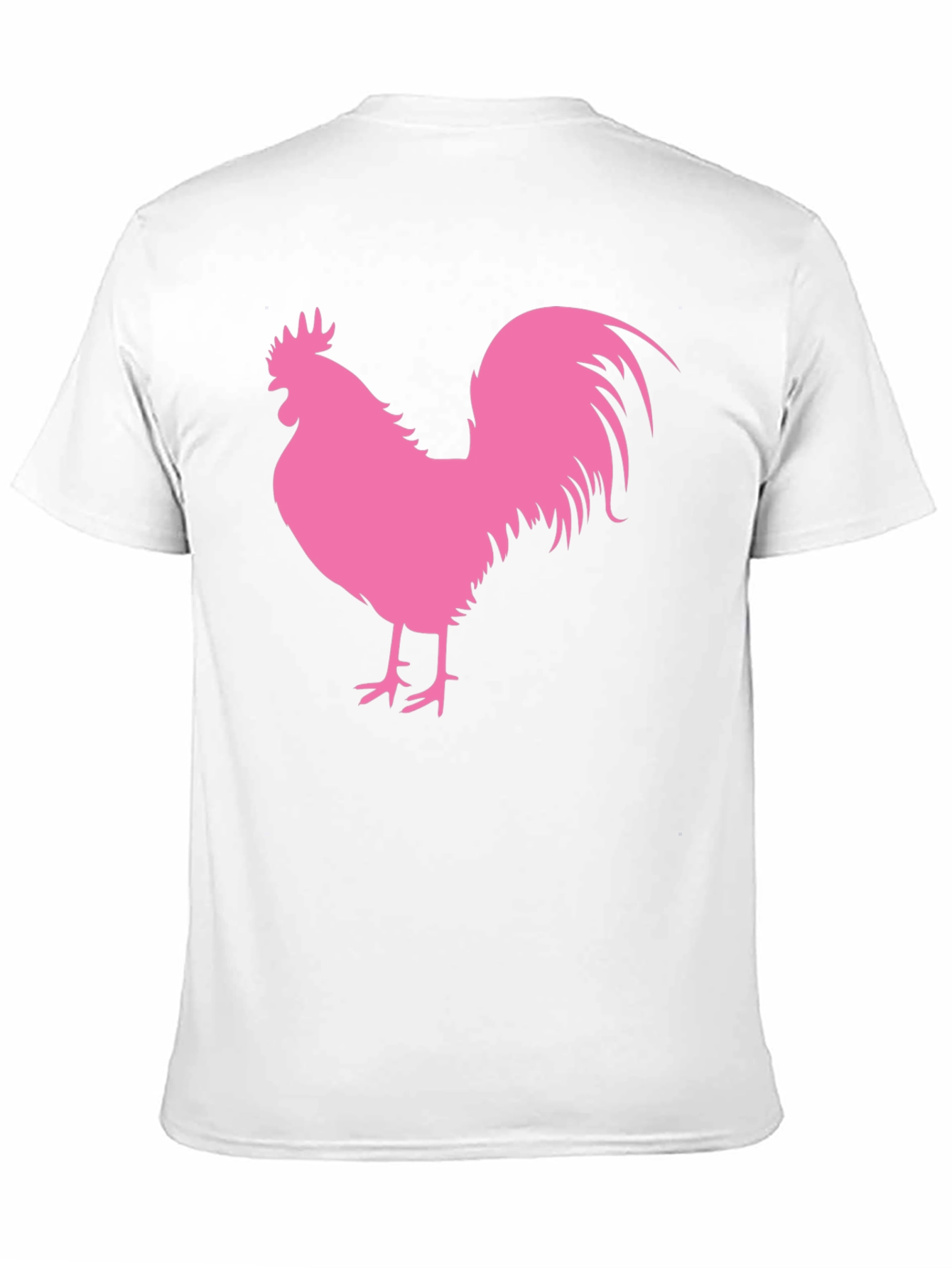 Black T-Shirt with Pink Rooster Graphic
