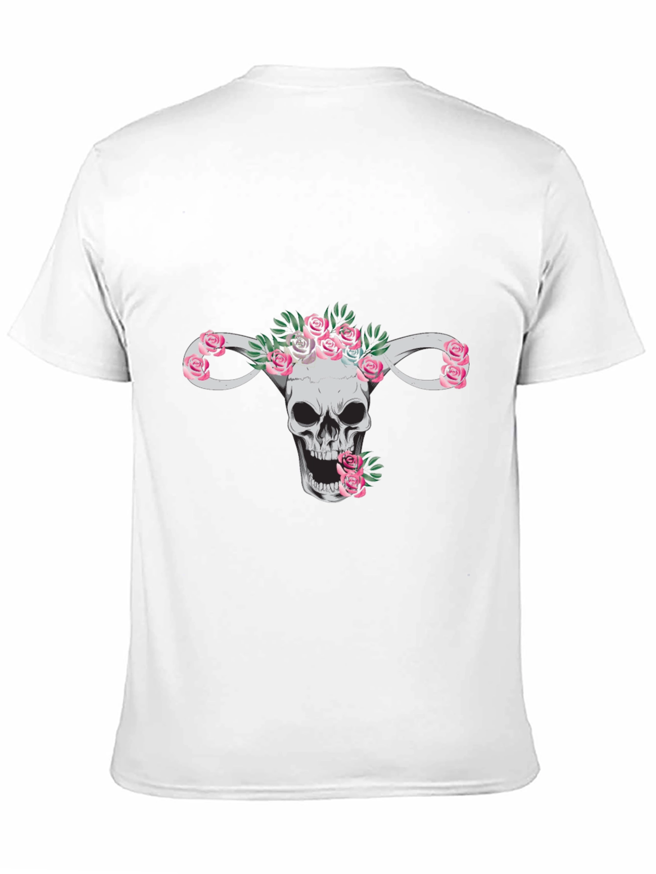 Floral Skull Uterus T-Shirt - Anatomy Tee
